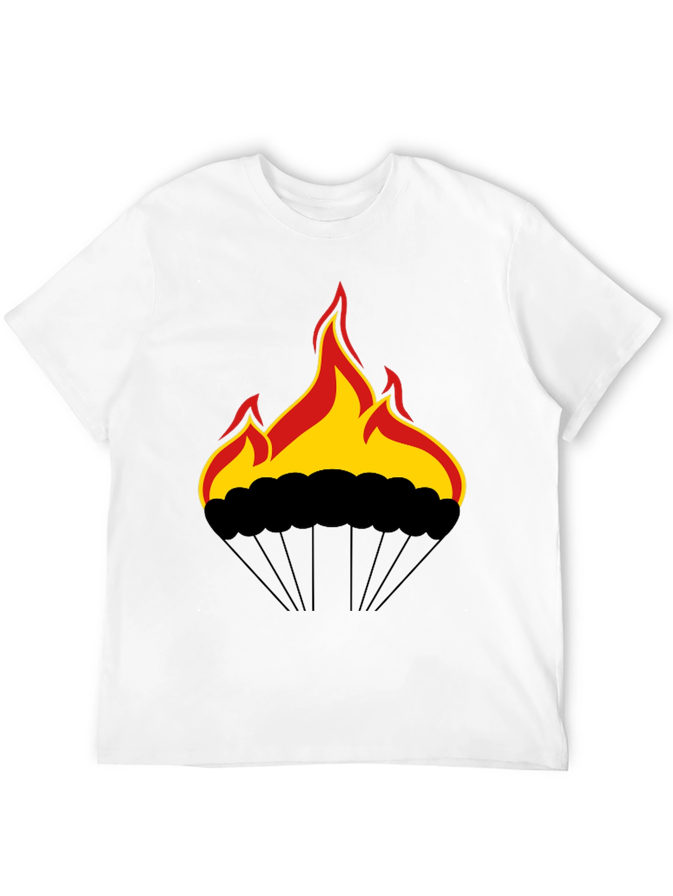 Fiery Parachute Graphic Tee - Bold Statement Shirt