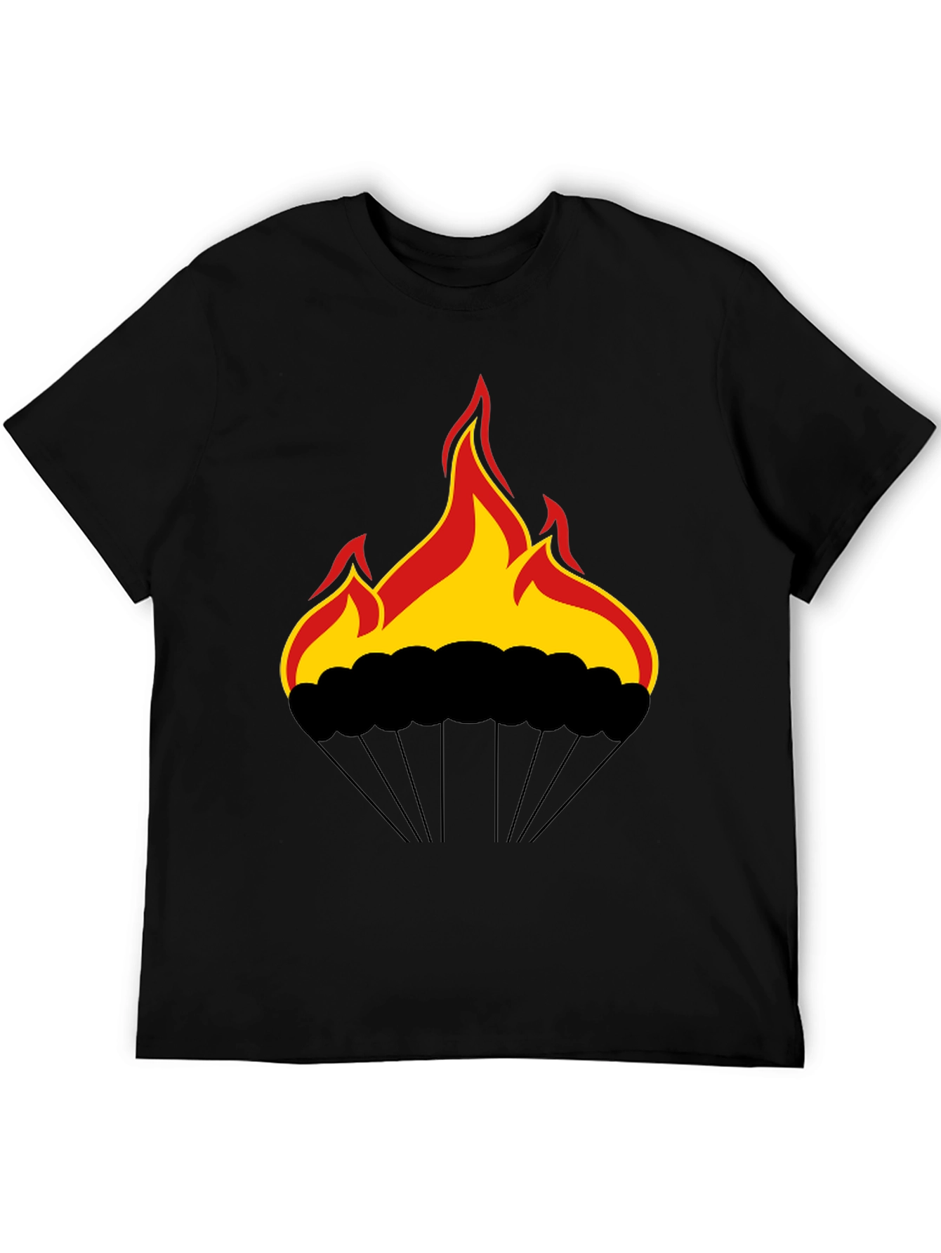 Fiery Parachute Graphic Tee - Bold Statement Shirt