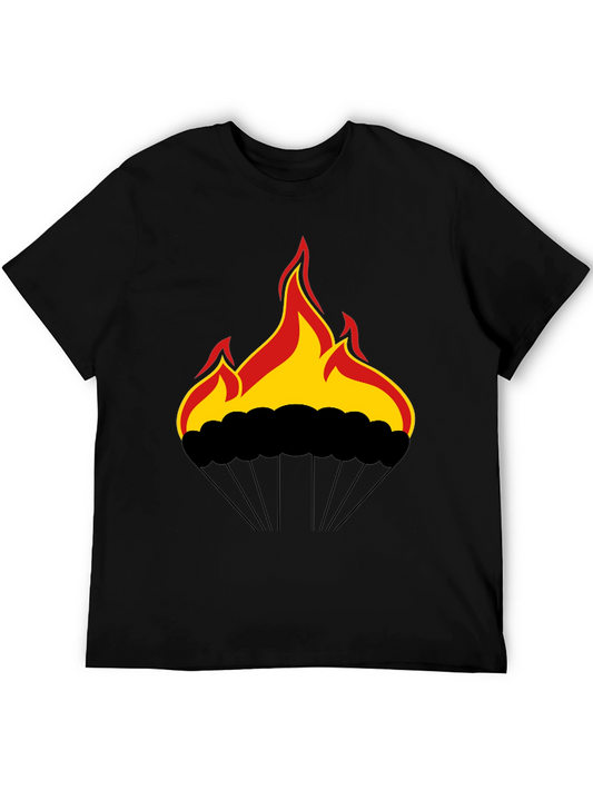 Fiery Parachute Graphic Tee - Bold Statement Shirt