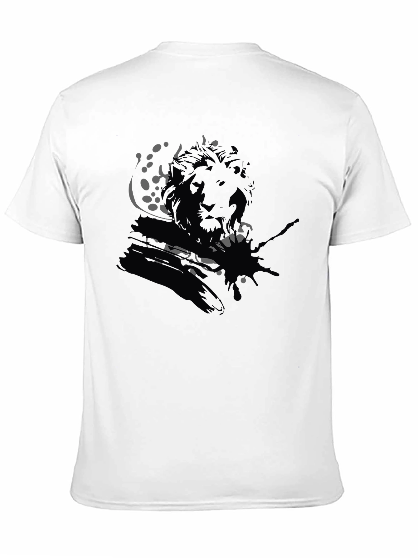 Lion Graphic Print Black T-Shirt