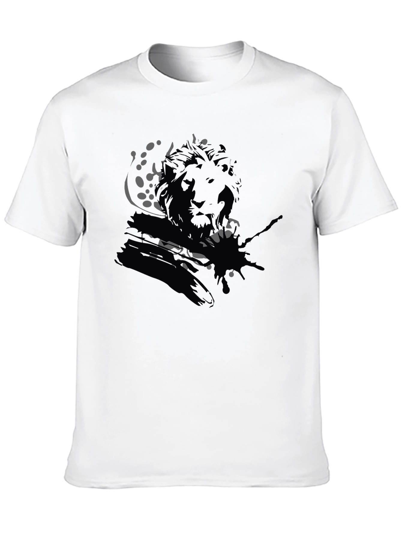 Lion Graphic Print Black T-Shirt