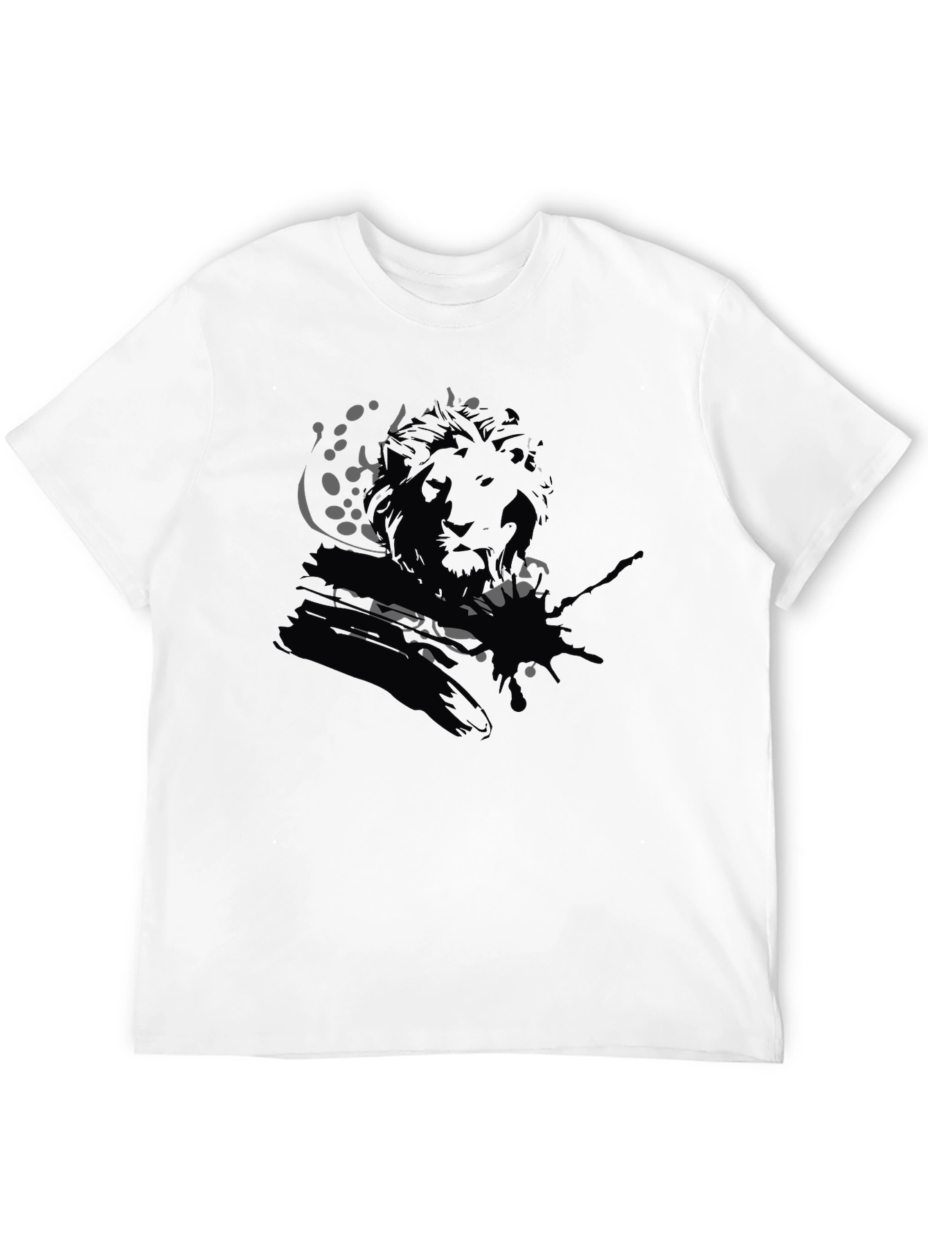 Lion Graphic Print Black T-Shirt