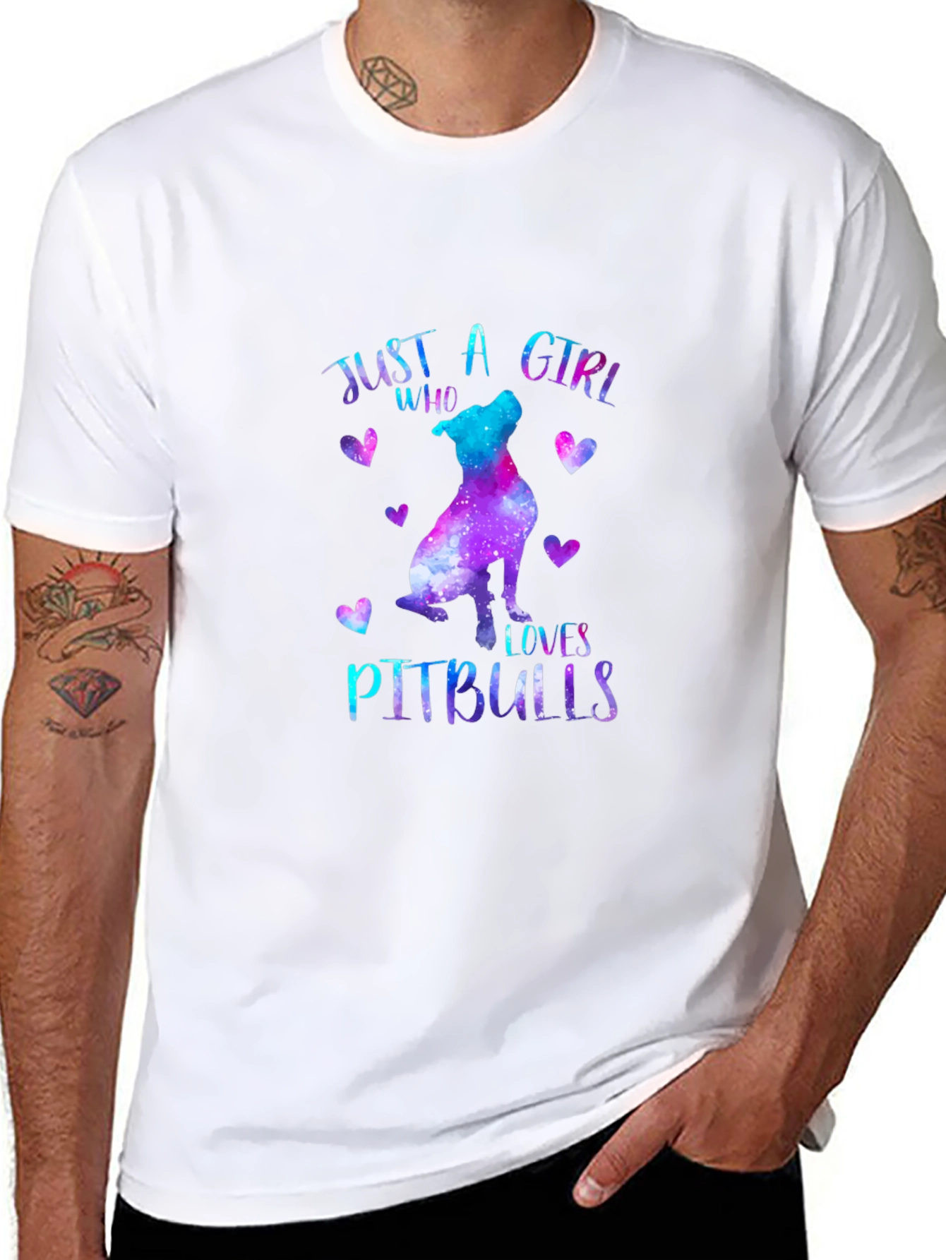 Girl Who Loves Pitbulls Black T-Shirt