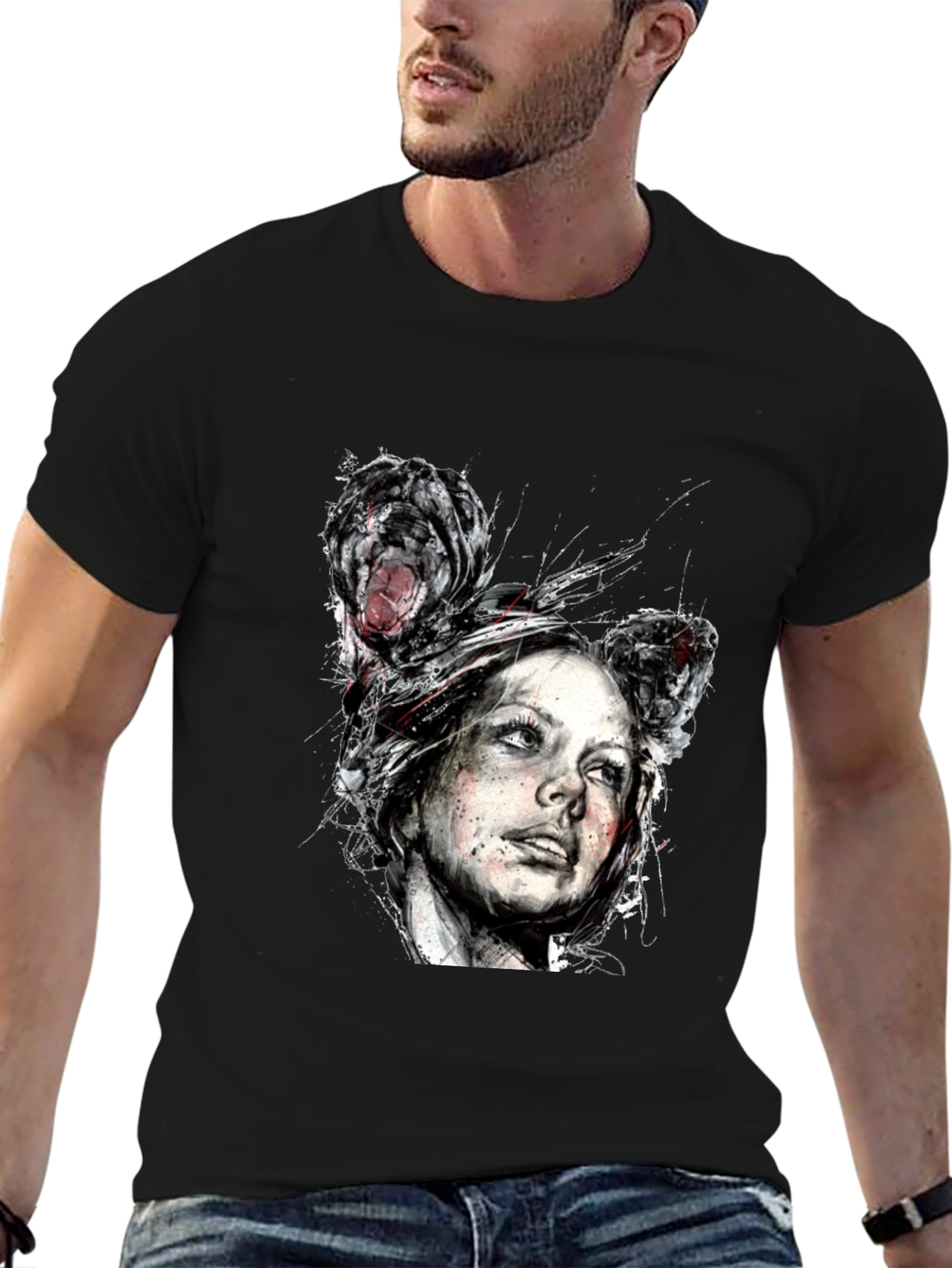 Distorted Portrait Graphic Tee