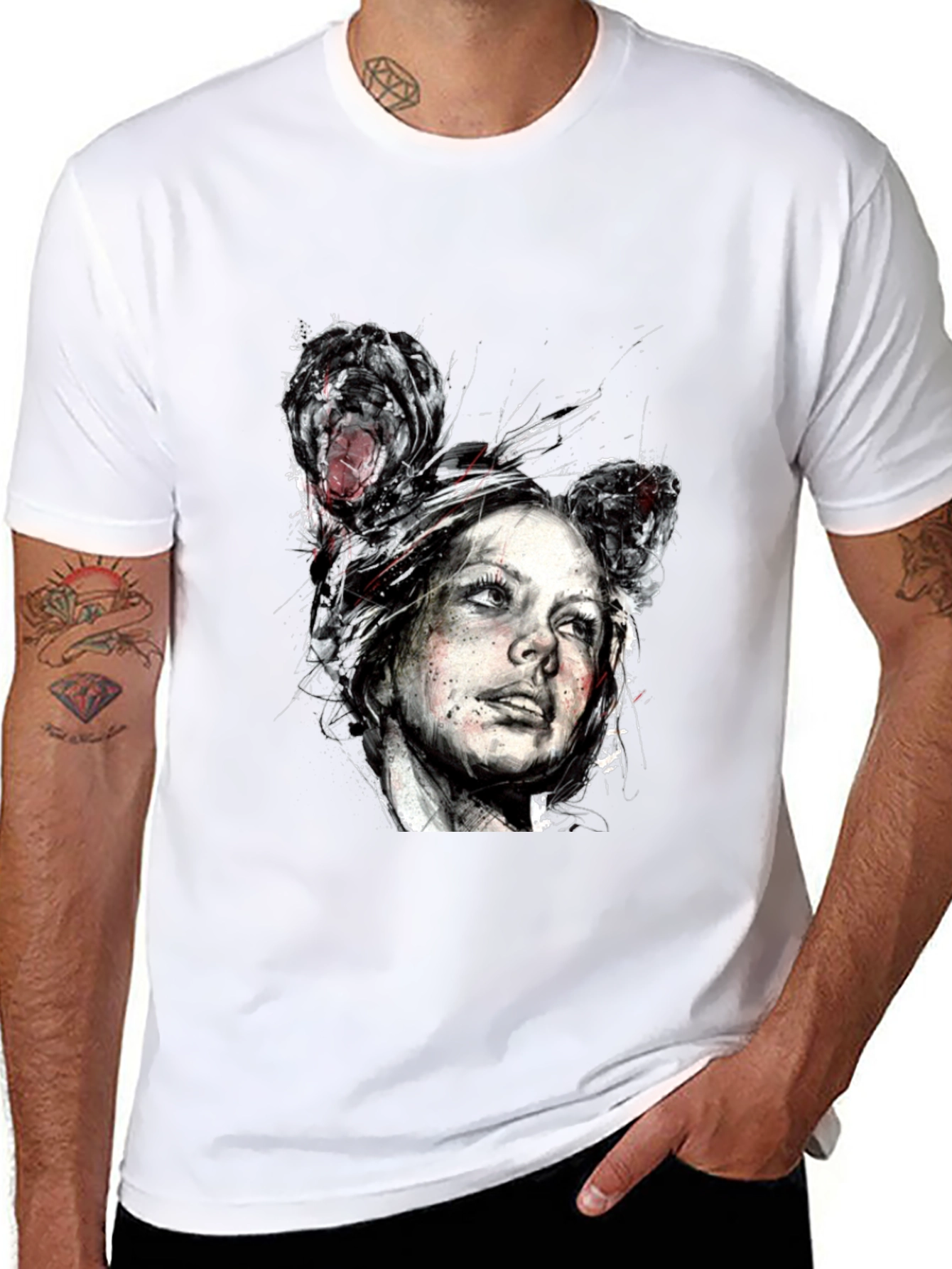 Distorted Portrait Graphic Tee