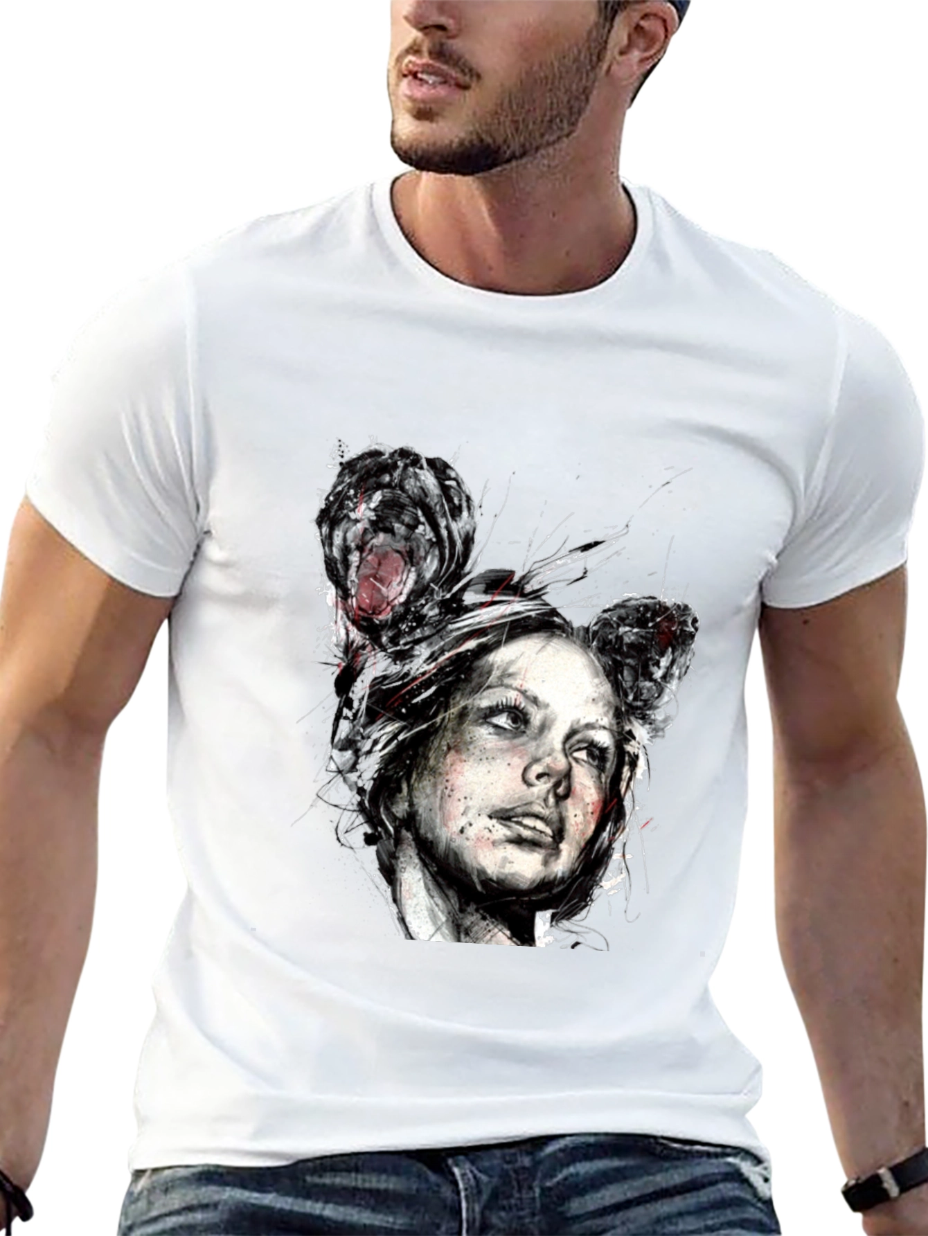 Distorted Portrait Graphic Tee