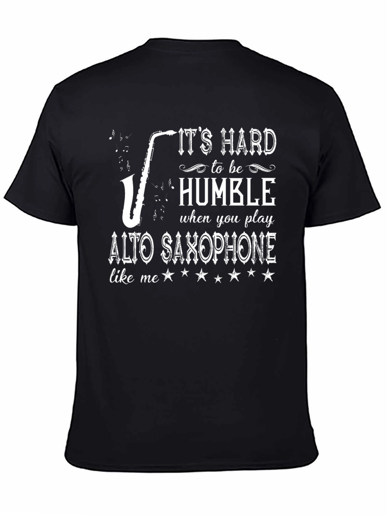 Humorous Alto Saxophone Player Black T-Shirt