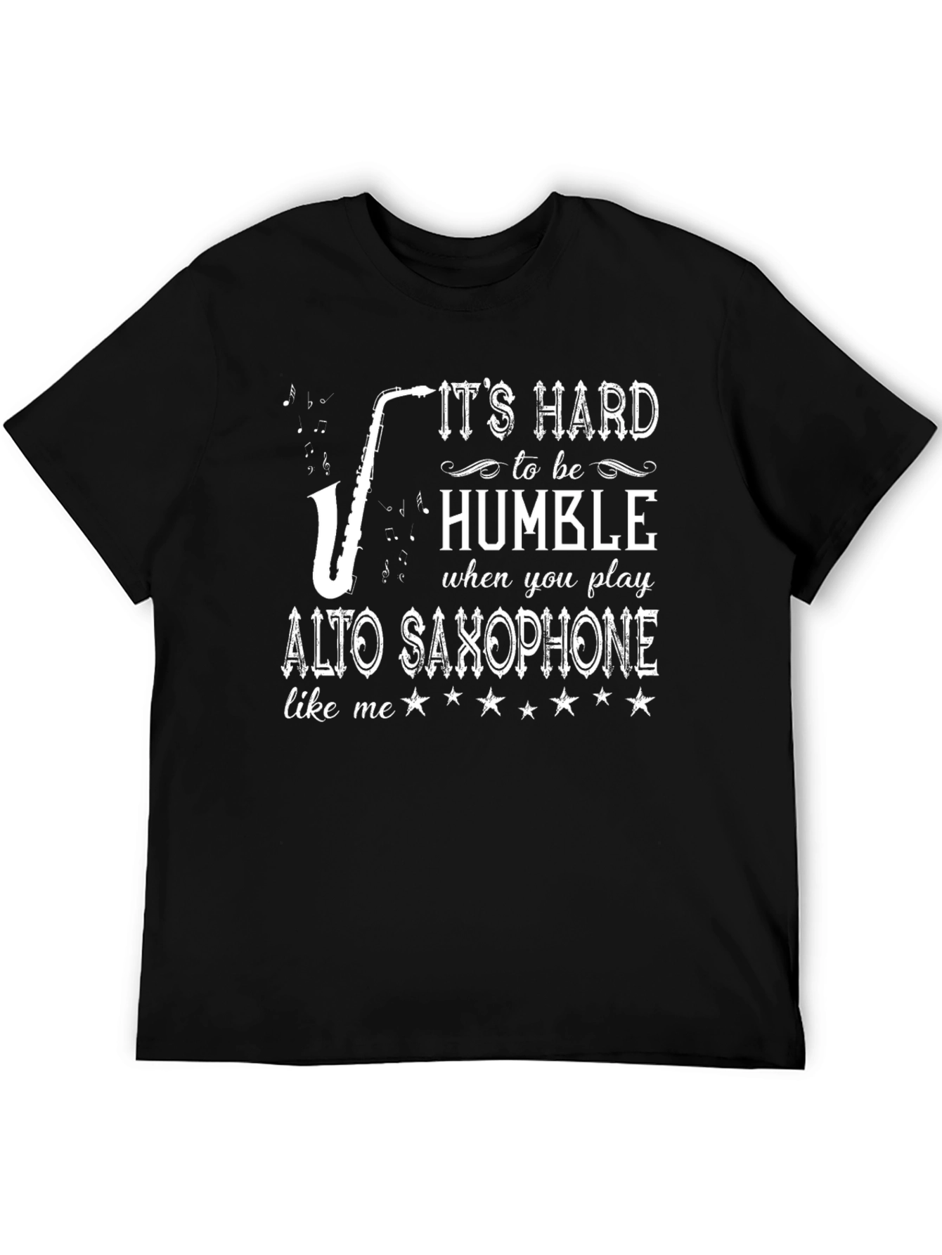 Humorous Alto Saxophone Player Black T-Shirt