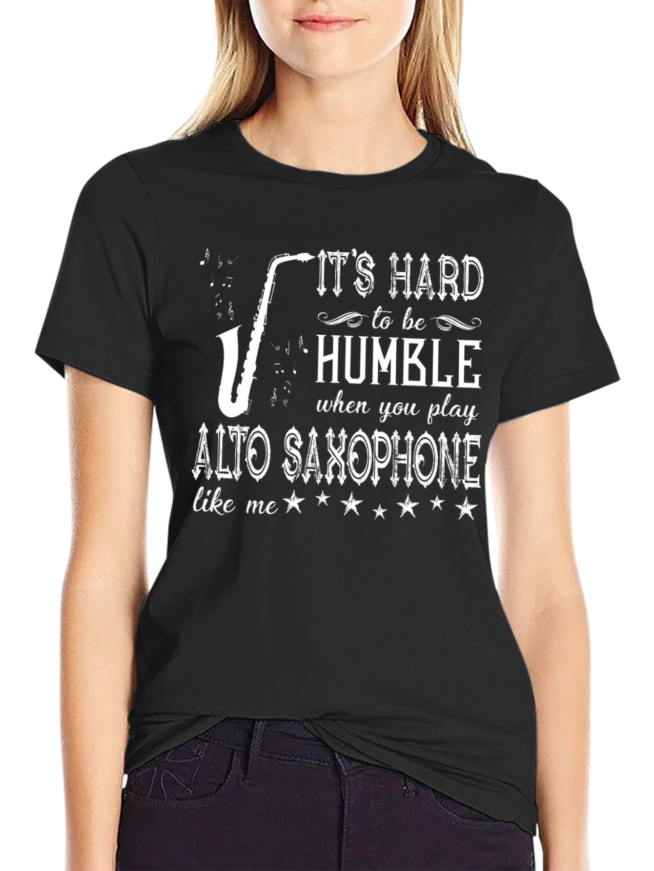 Humorous Alto Saxophone Player Black T-Shirt