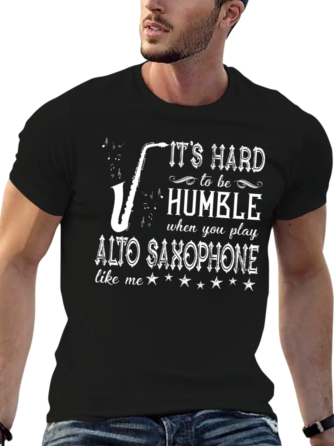 Humorous Alto Saxophone Player Black T-Shirt