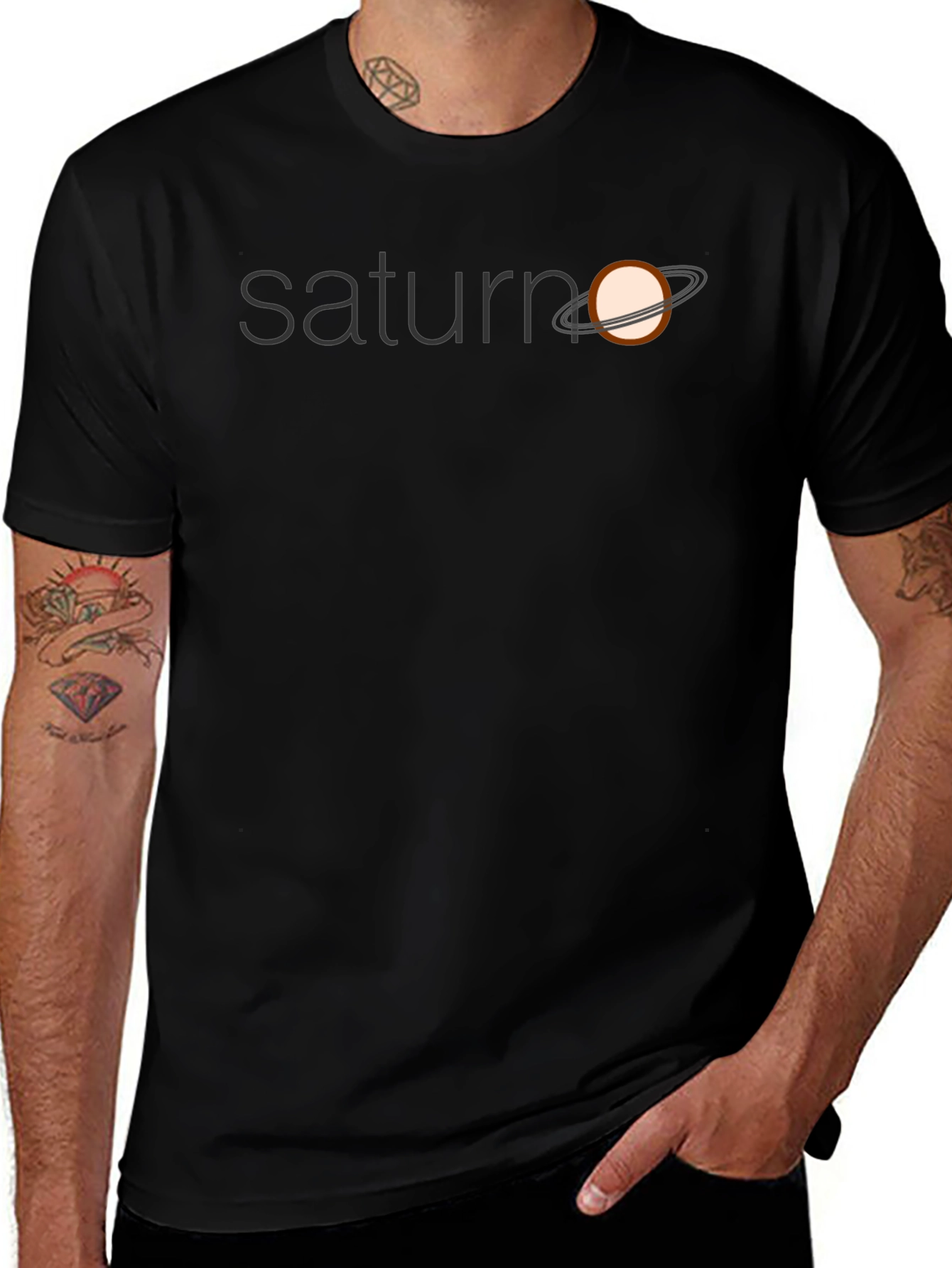 Saturn Graphic Tee - Unique Planet Design