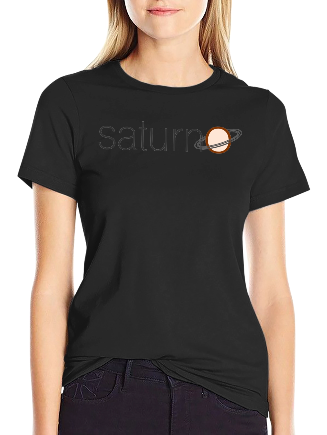 Saturn Graphic Tee - Unique Planet Design