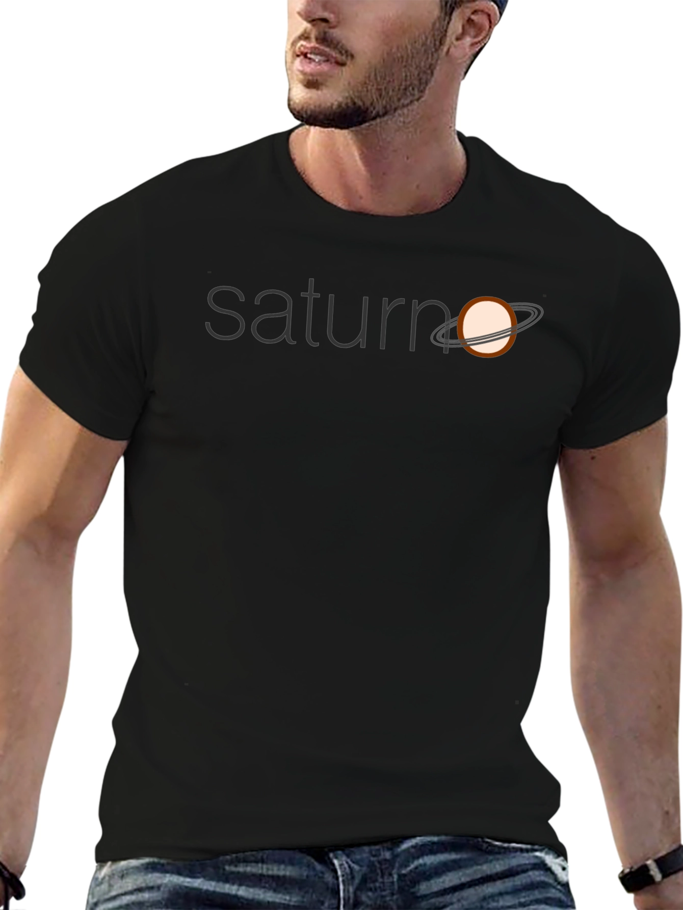 Saturn Graphic Tee - Unique Planet Design