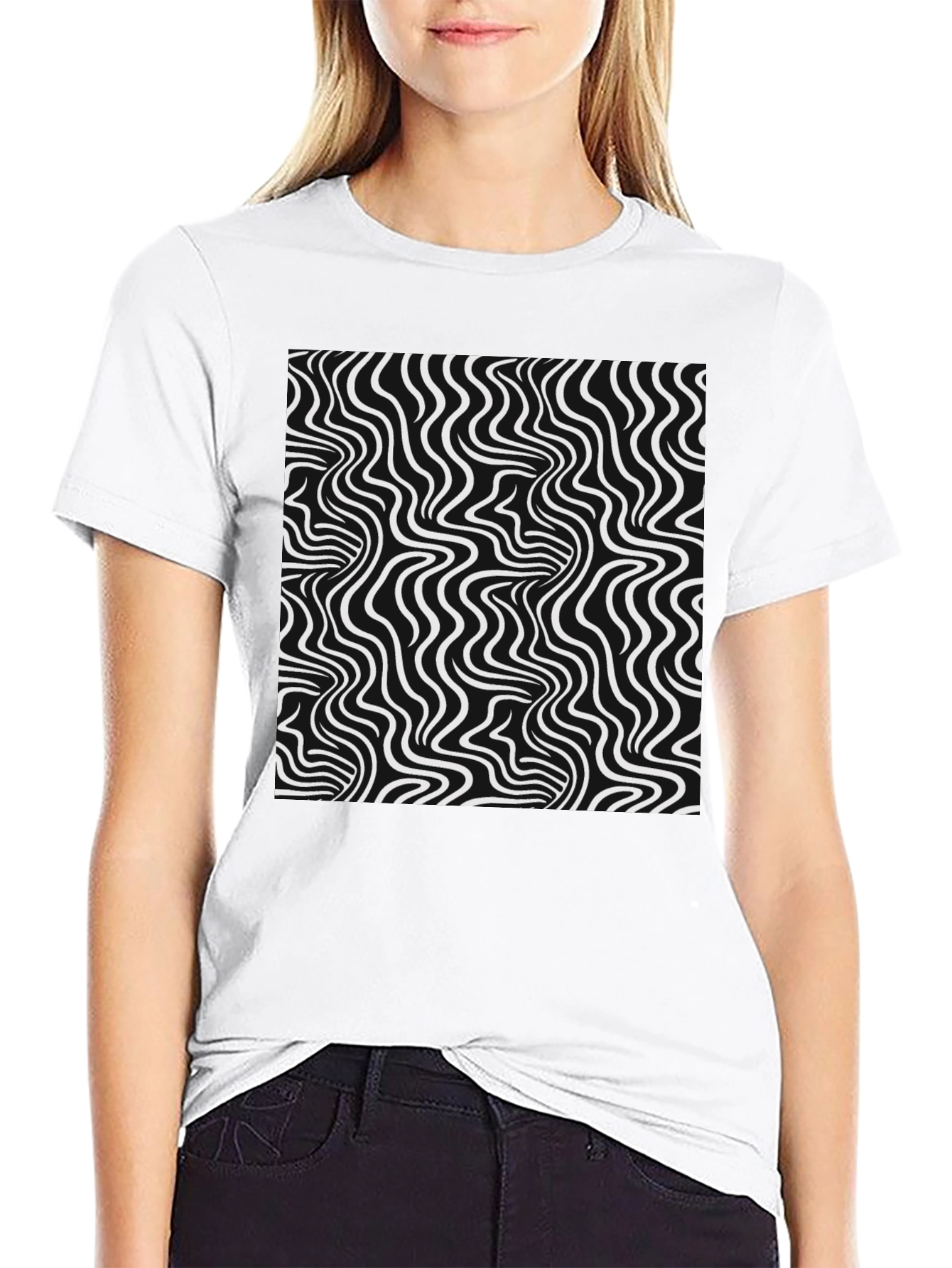 Optical Illusion Graphic Black T-Shirt