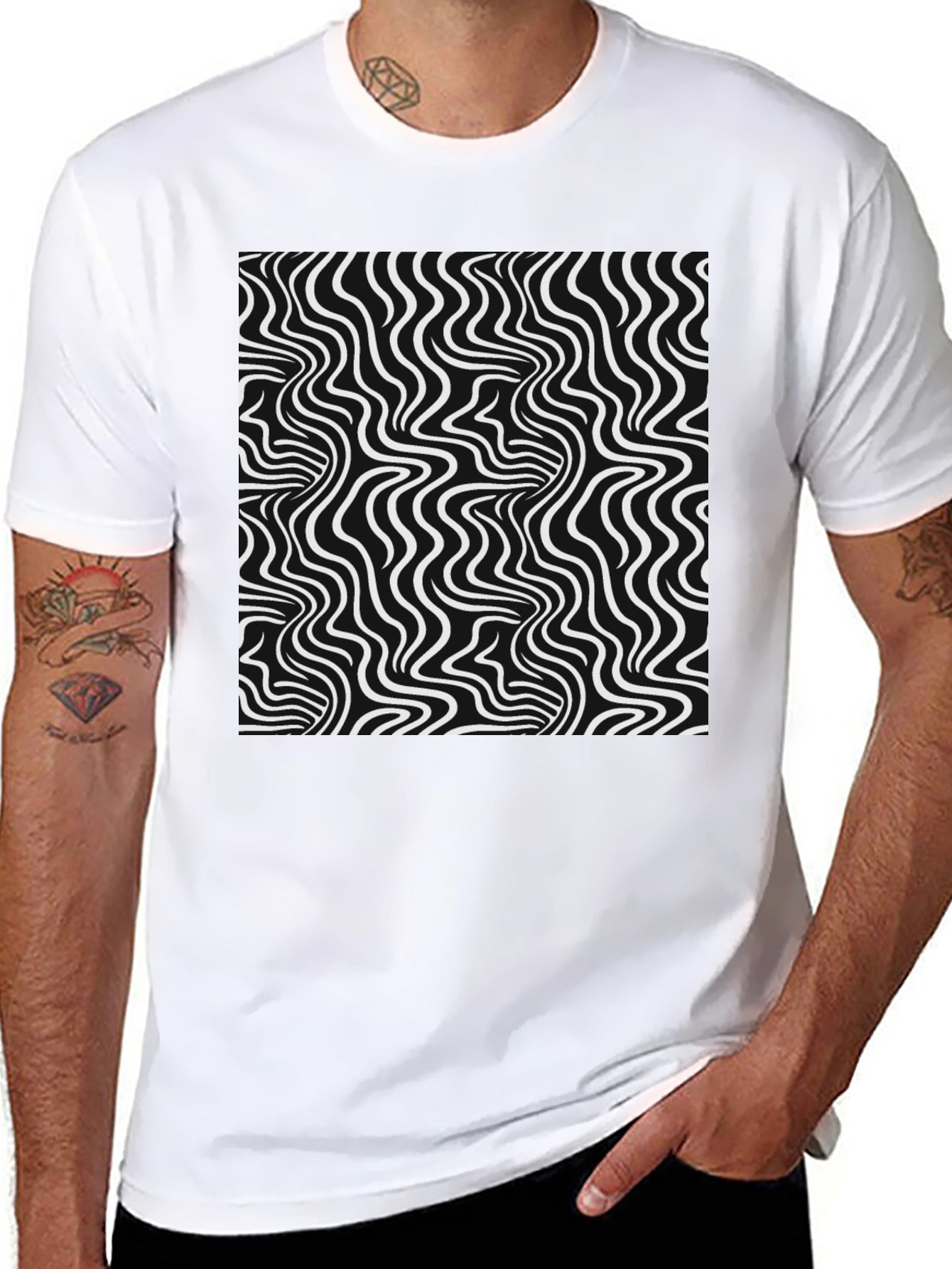 Optical Illusion Graphic Black T-Shirt