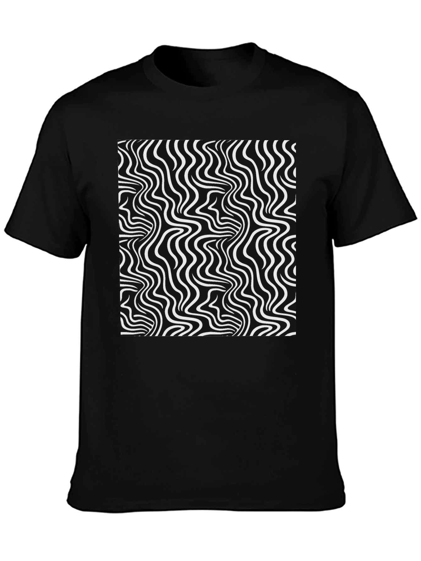 Optical Illusion Graphic Black T-Shirt