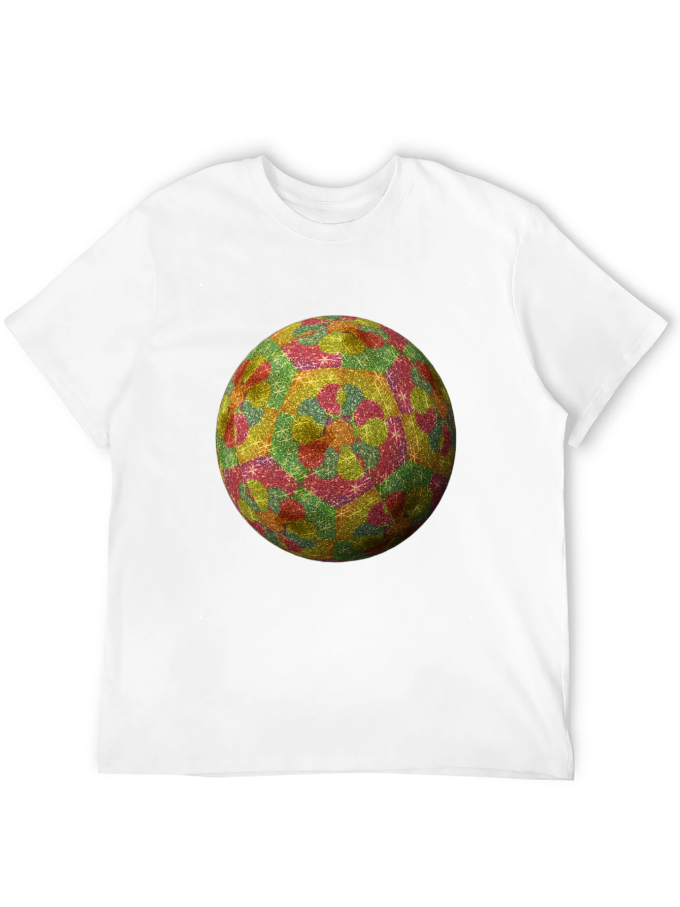 Geometric Globe Print Black T-Shirt