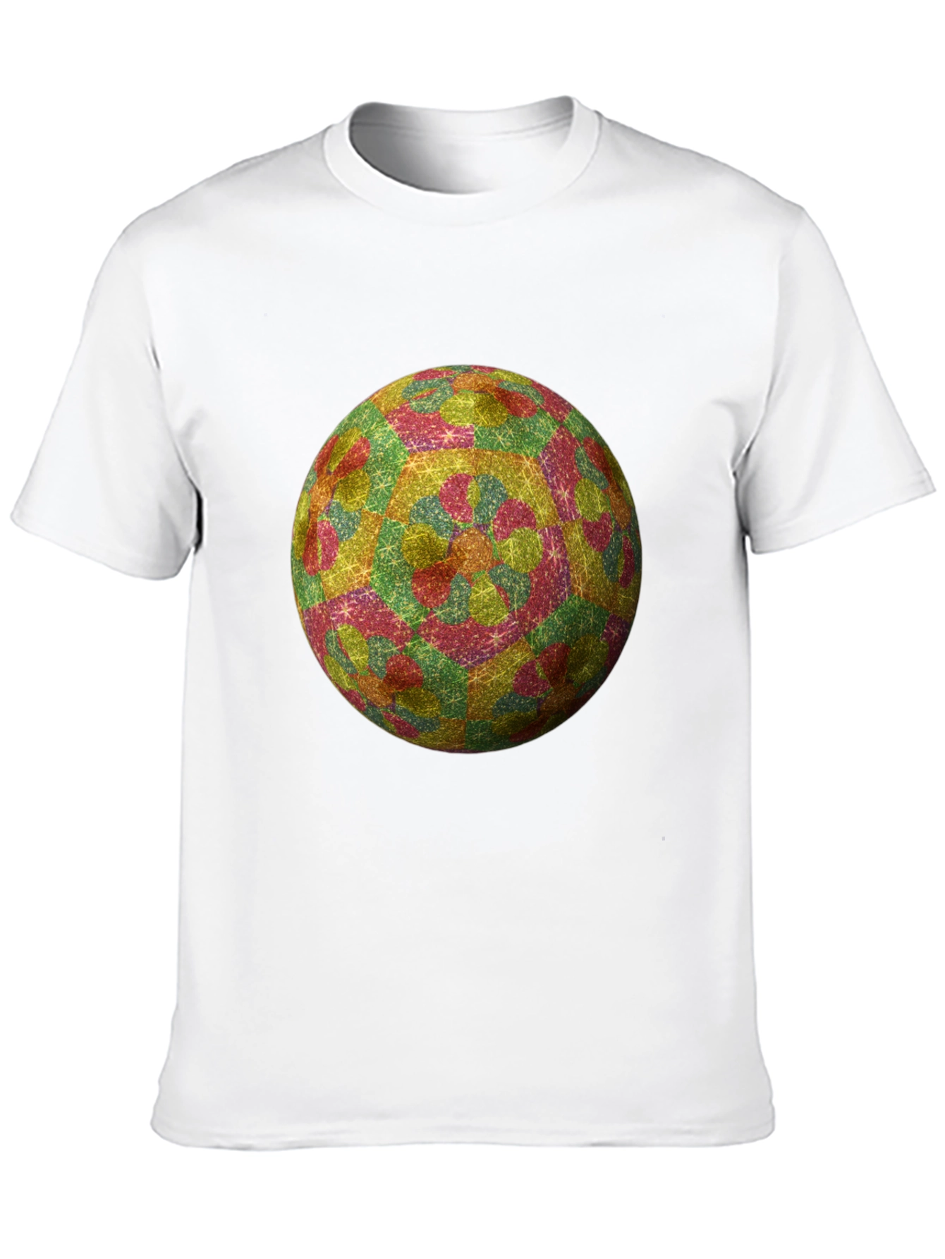Geometric Globe Print Black T-Shirt