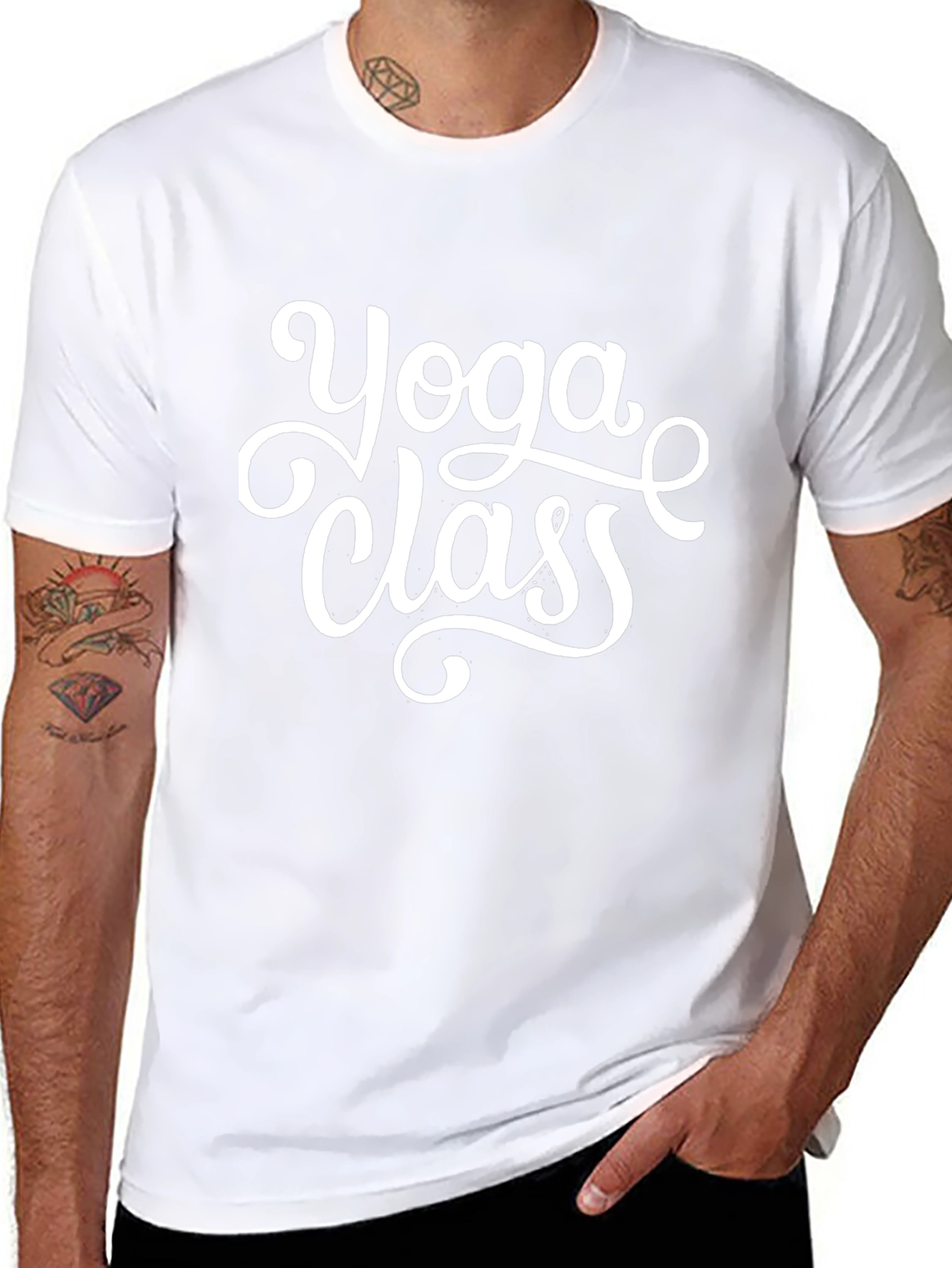 Yoga Class Graphic Print Black T-Shirt