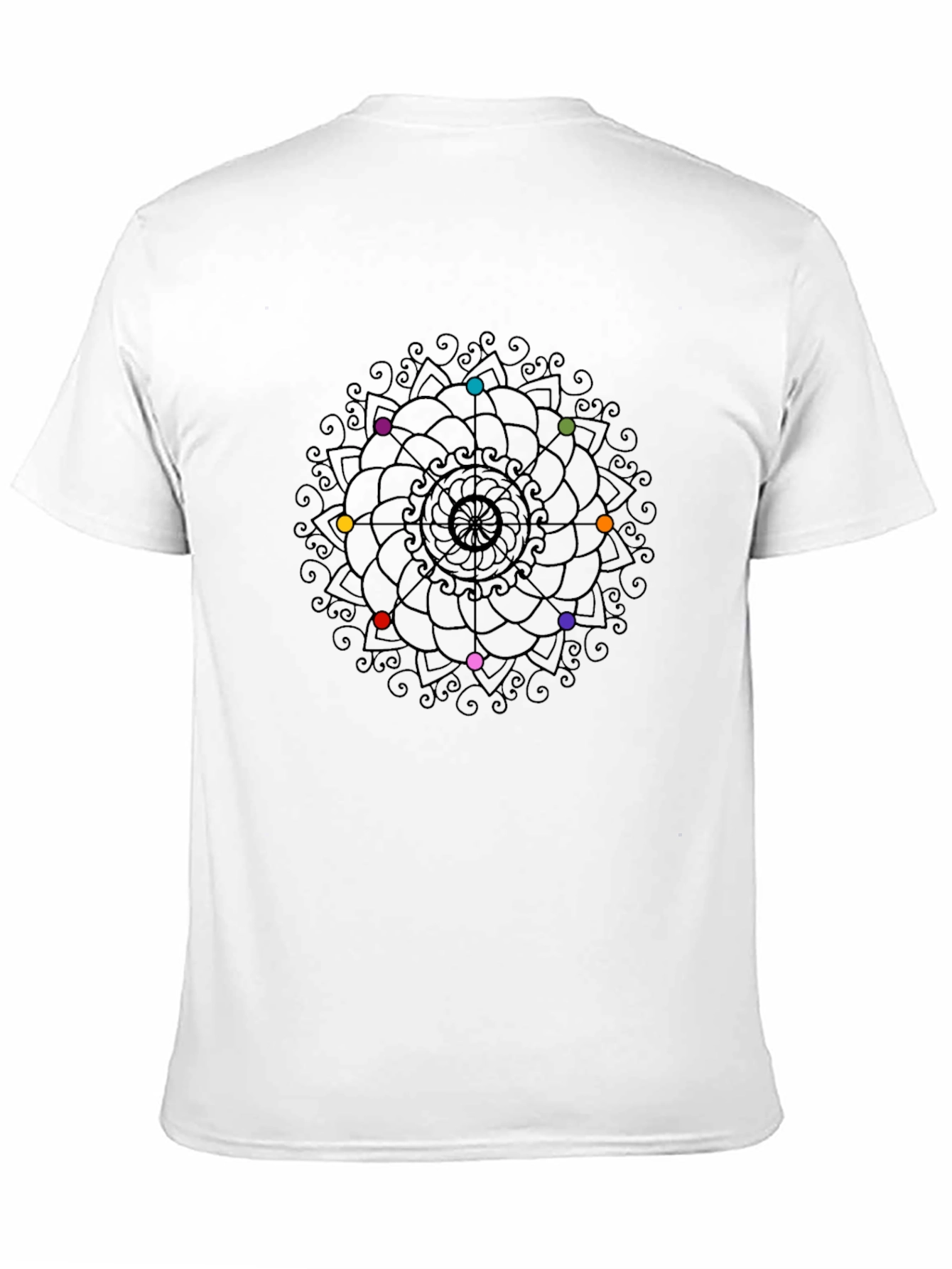 Chakra Mandala Graphic Tee - Black Cotton Shirt