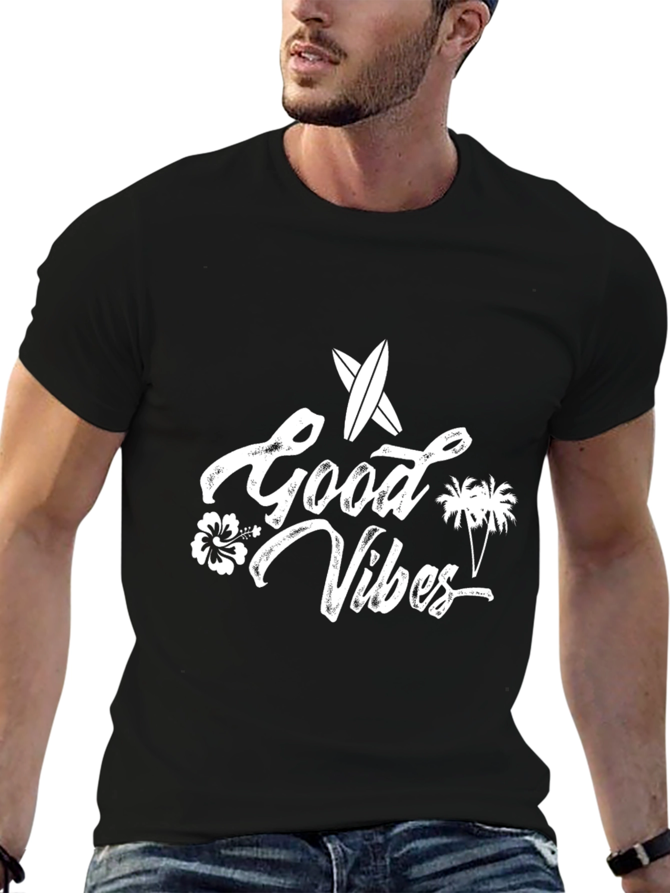 Good Vibes Graphic Tee - Surf Style T-Shirt