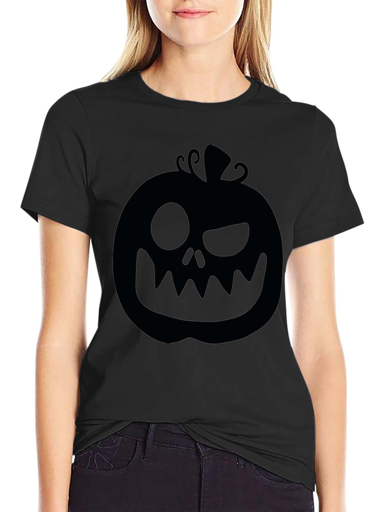 Halloween Pumpkin Graphic Tee - Mens Black T-Shirt