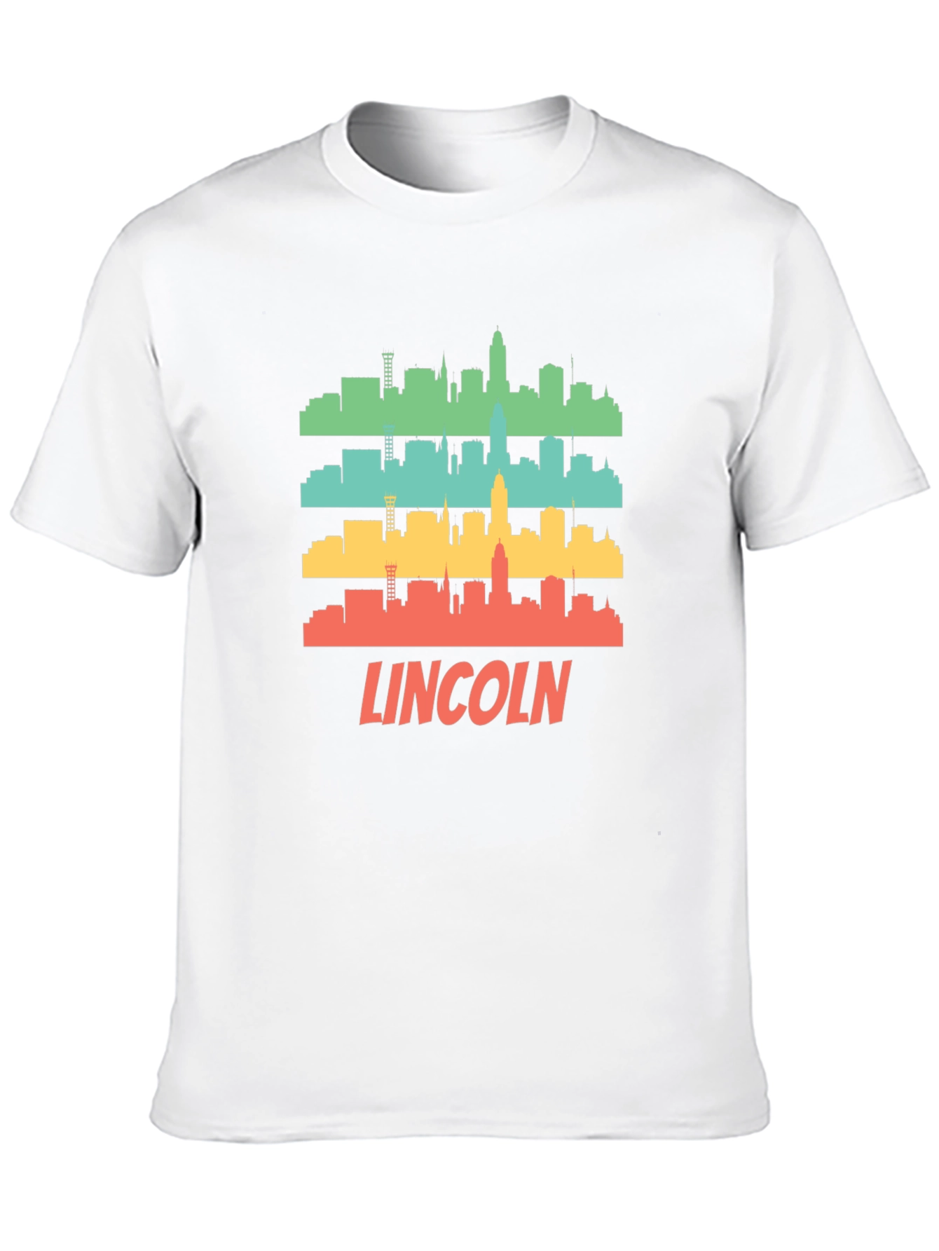 Lincoln Nebraska Skyline Retro T-Shirt
