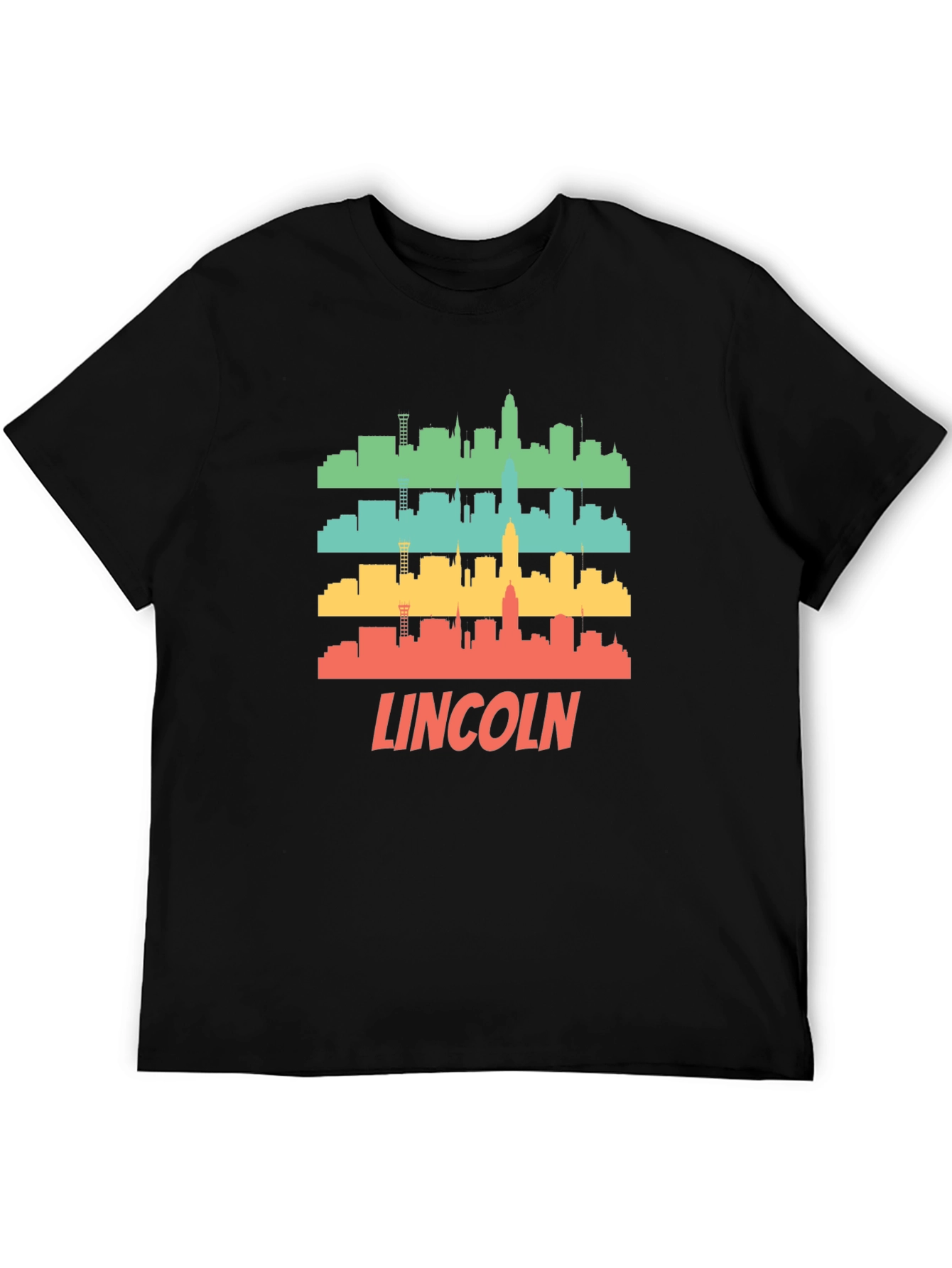 Lincoln Nebraska Skyline Retro T-Shirt
