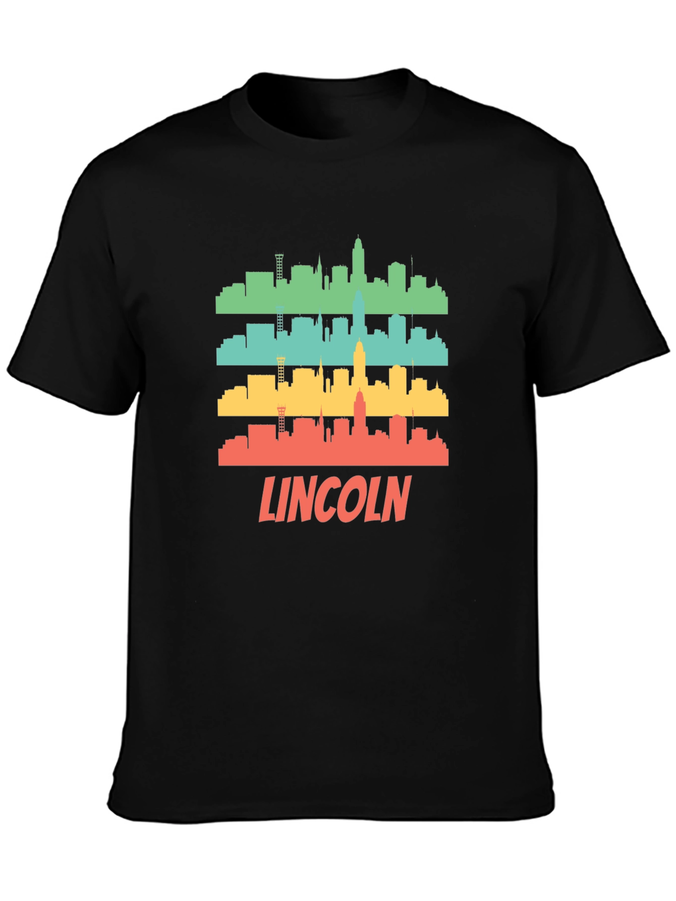 Lincoln Nebraska Skyline Retro T-Shirt