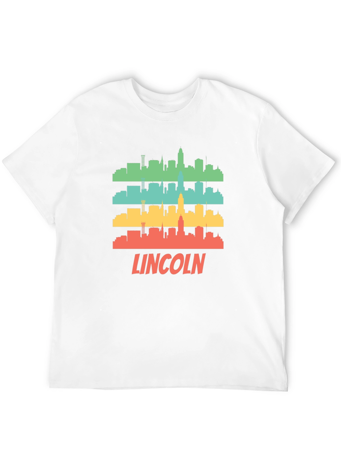 Lincoln Nebraska Skyline Retro T-Shirt