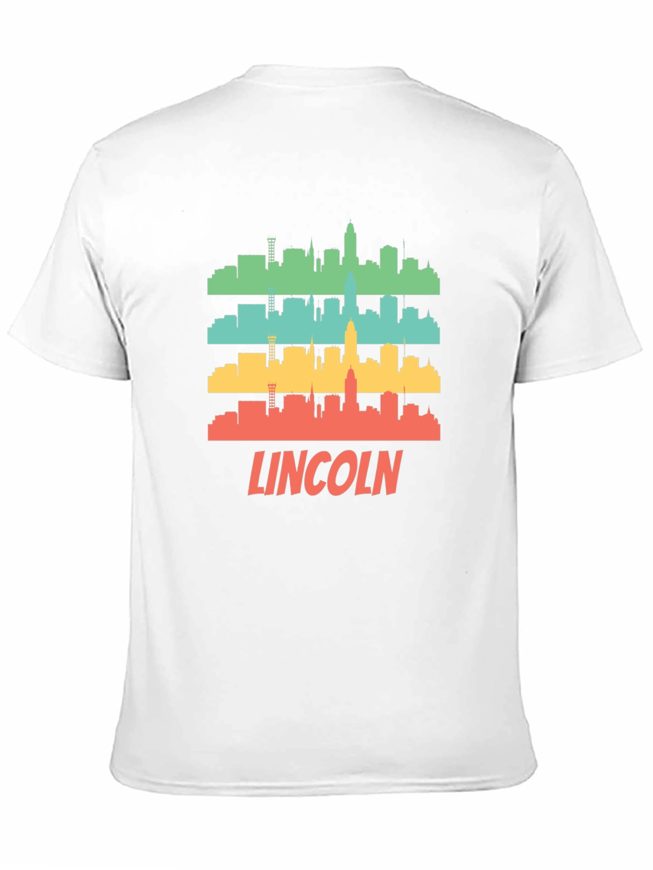 Lincoln Nebraska Skyline Retro T-Shirt
