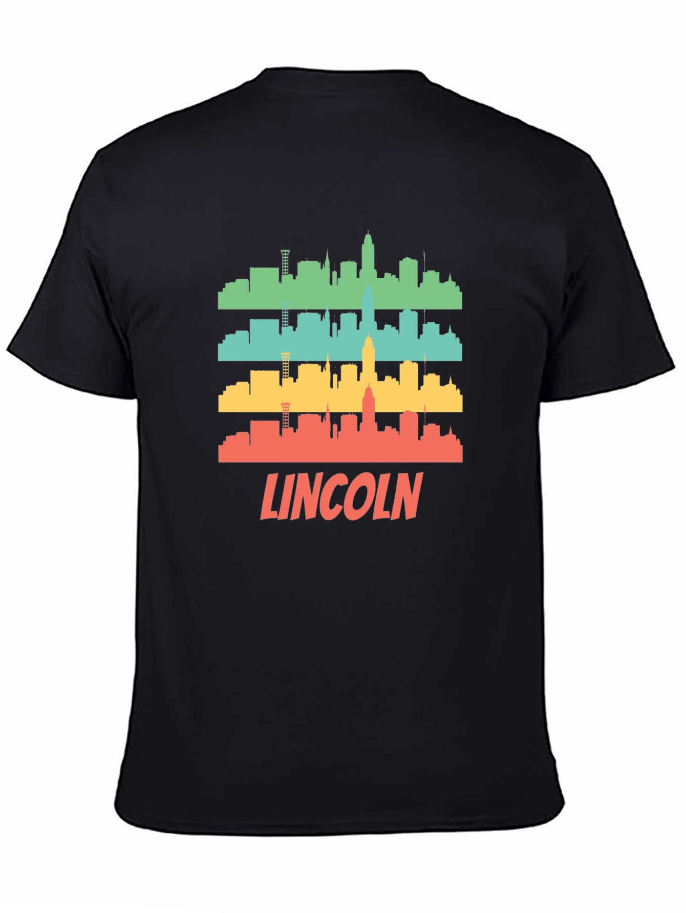 Lincoln Nebraska Skyline Retro T-Shirt