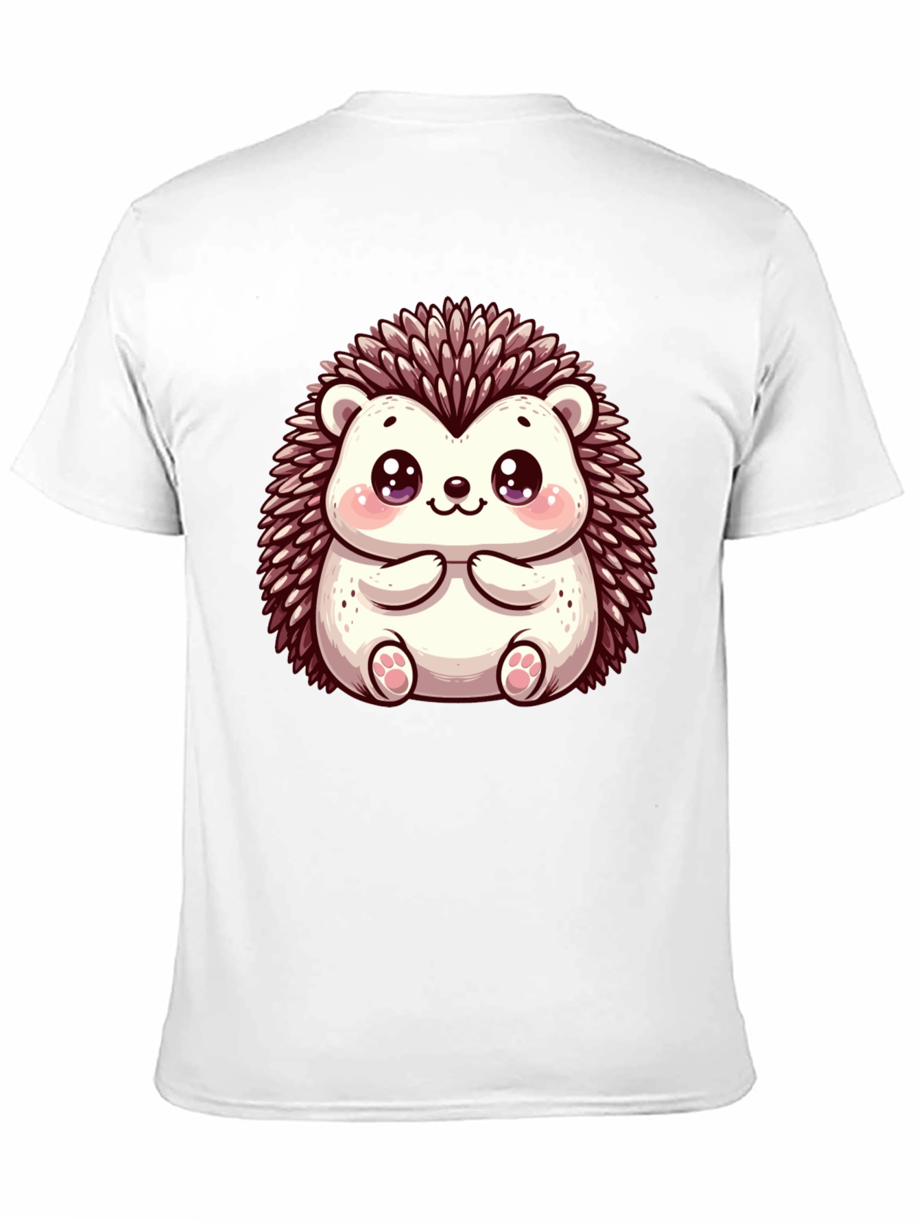 Cute Hedgehog Graphic Black T-Shirt