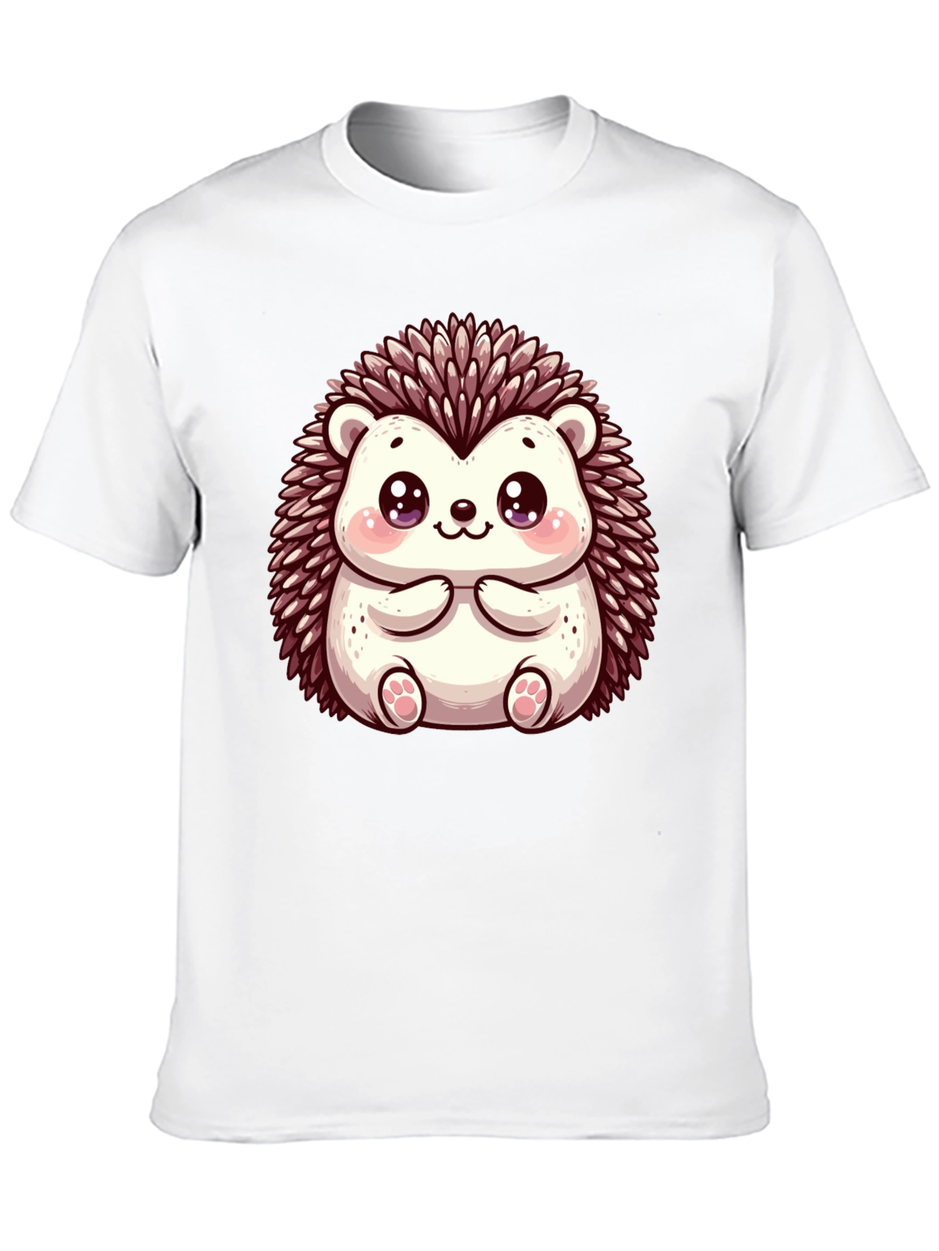 Cute Hedgehog Graphic Black T-Shirt