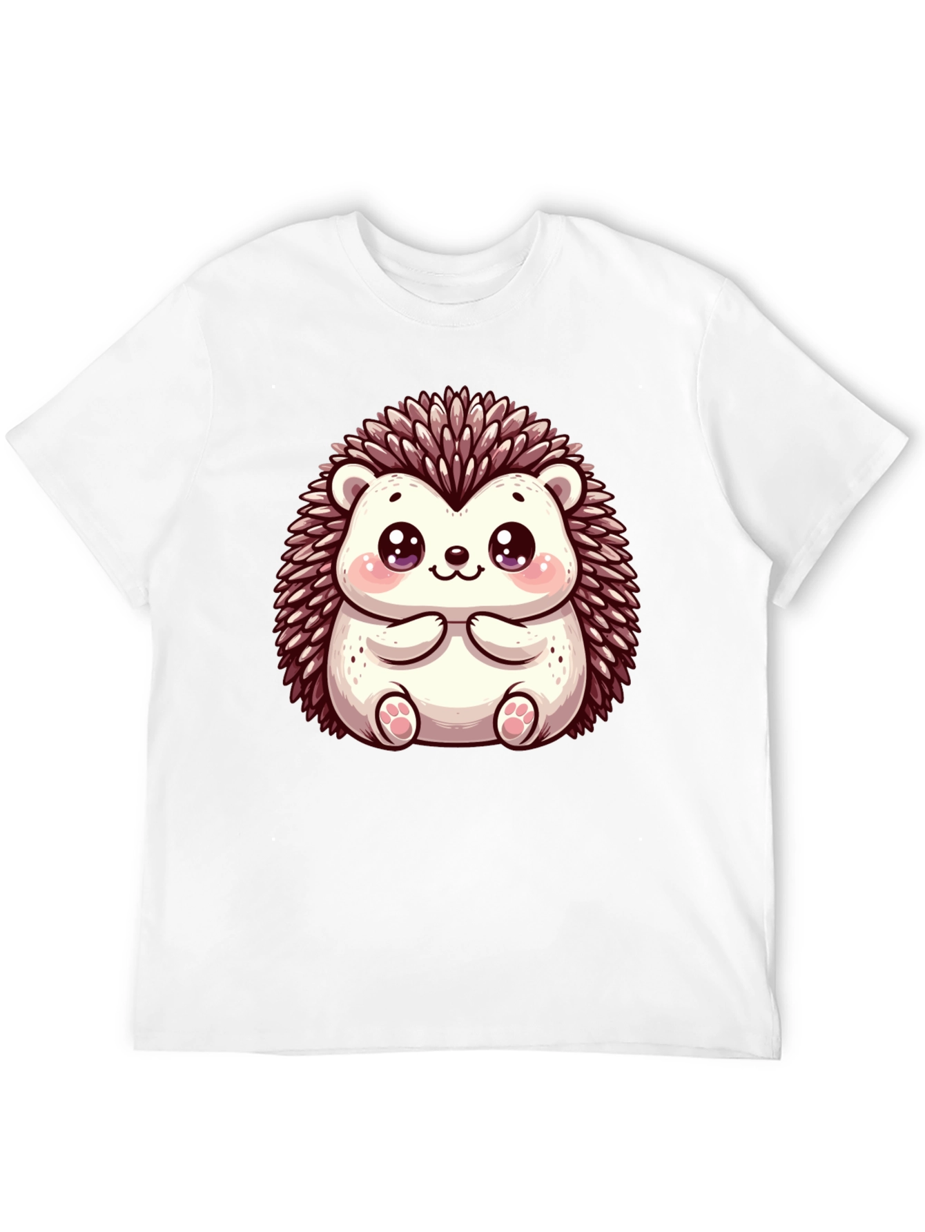Cute Hedgehog Graphic Black T-Shirt