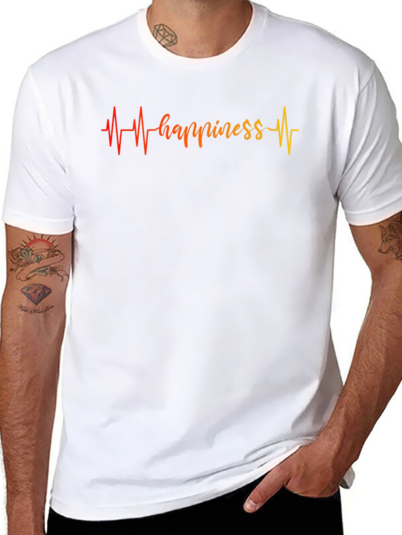 Happiness Heartbeat Graphic T-Shirt - Comfort Fit