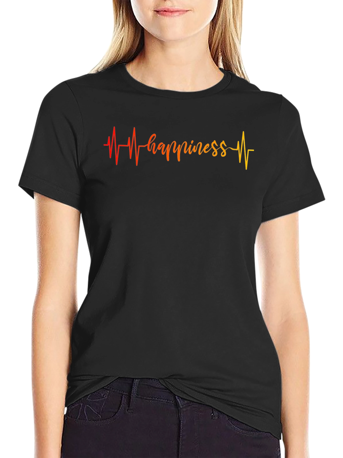 Happiness Heartbeat Graphic T-Shirt - Comfort Fit