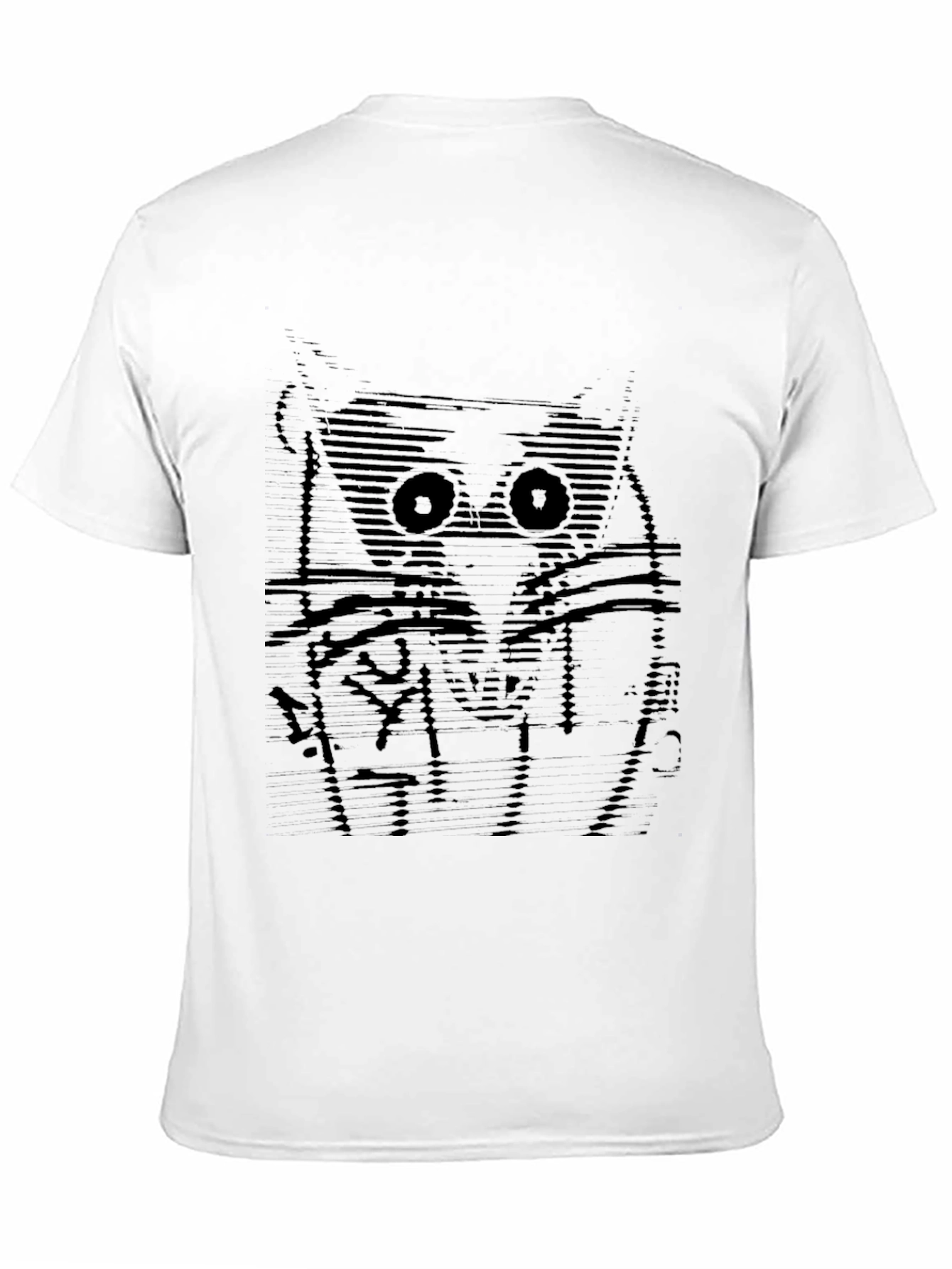 Abstract Owl Graphic Black T-Shirt