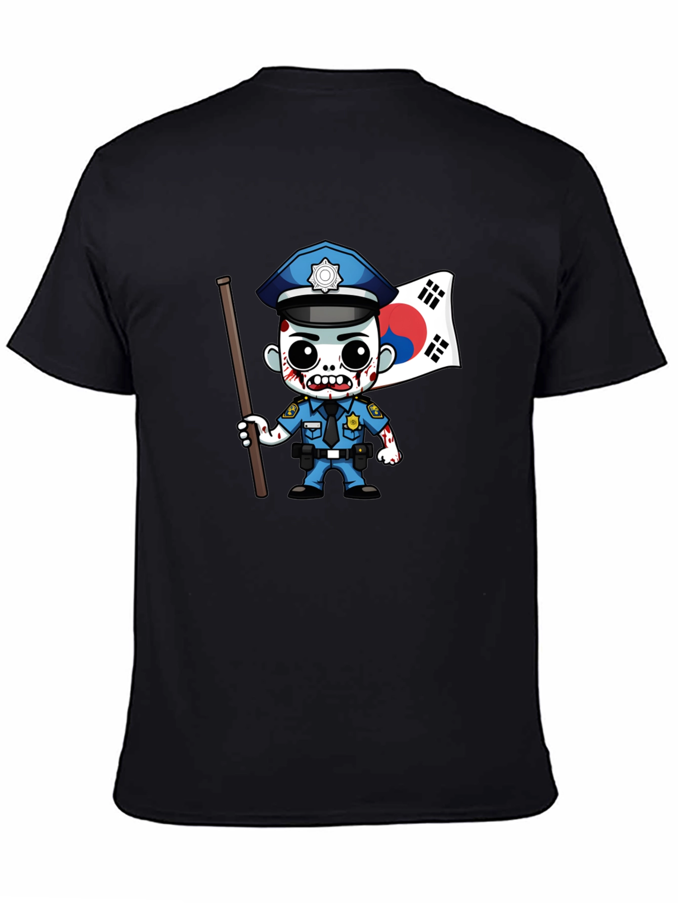 Zombie Cop South Korea Flag T-Shirt
