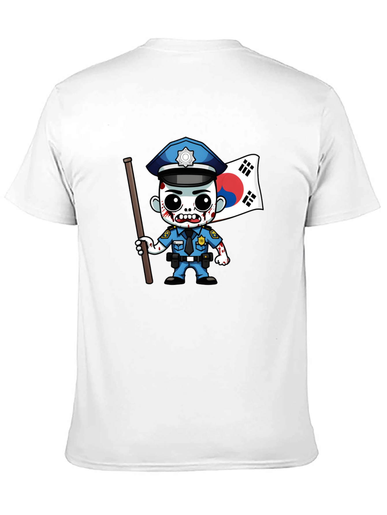 Zombie Cop South Korea Flag T-Shirt
