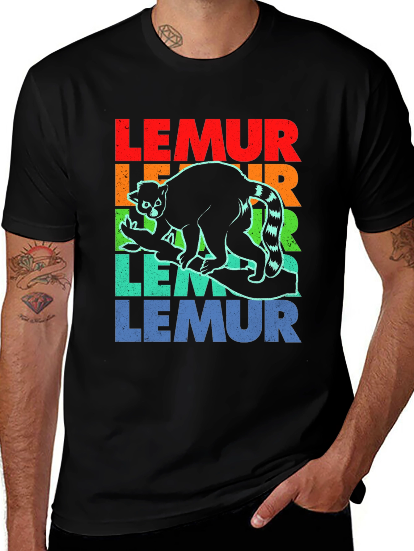 Retro Lemur Graphic T-Shirt