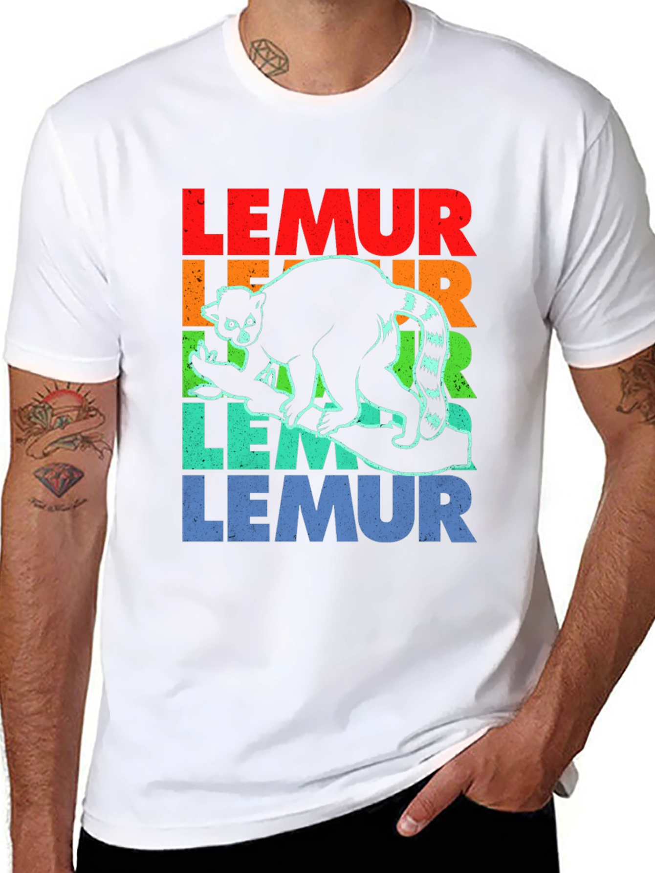 Retro Lemur Graphic T-Shirt
