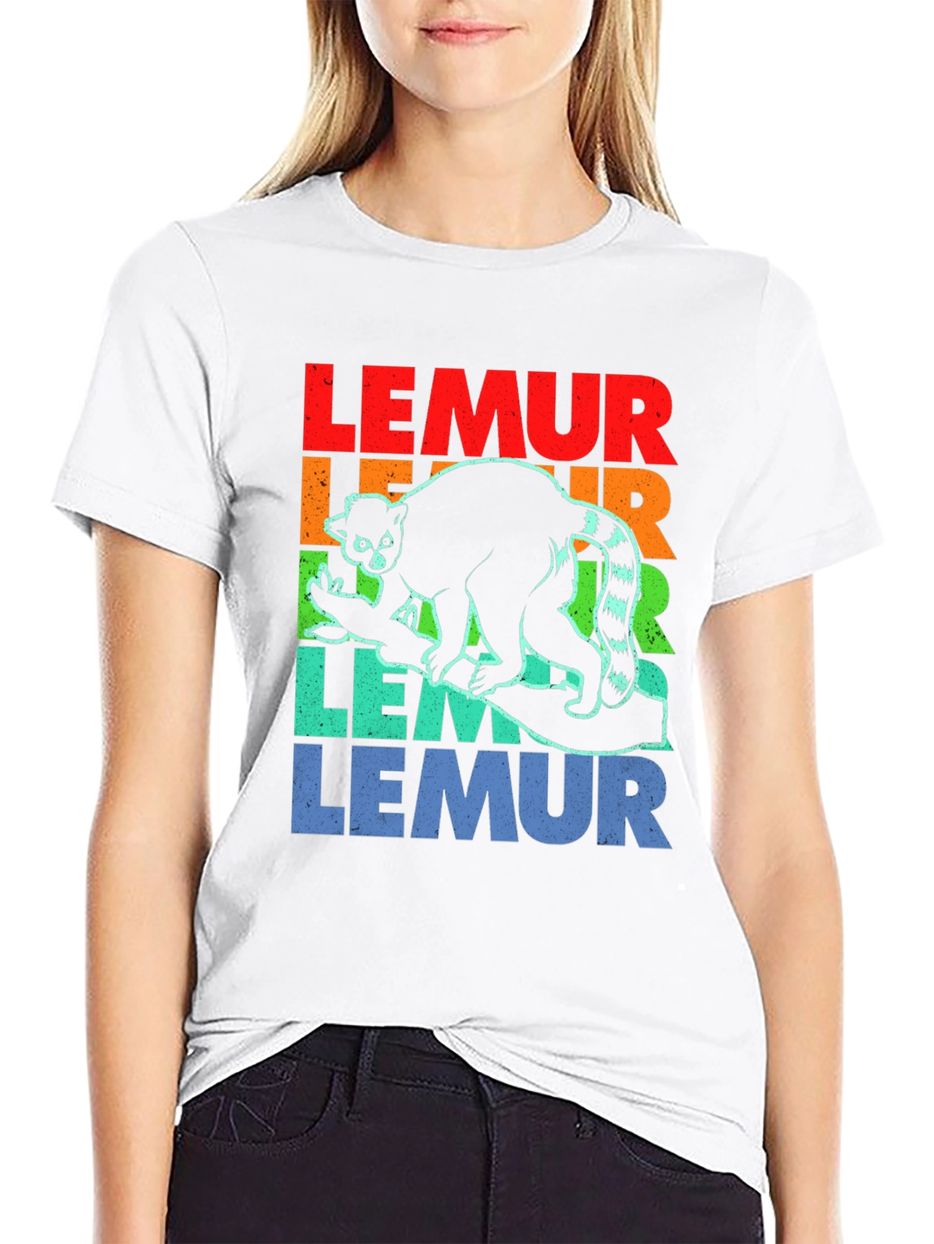 Retro Lemur Graphic T-Shirt