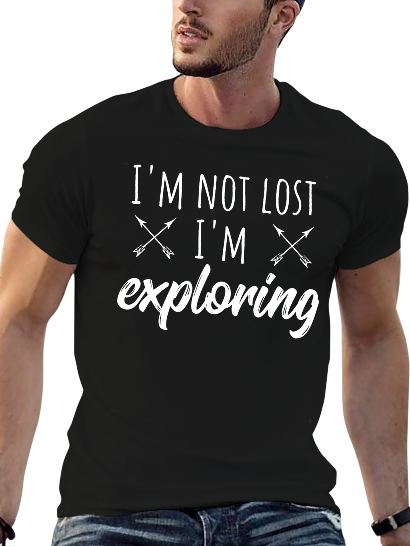 Im Not Lost Im Exploring Black T-Shirt