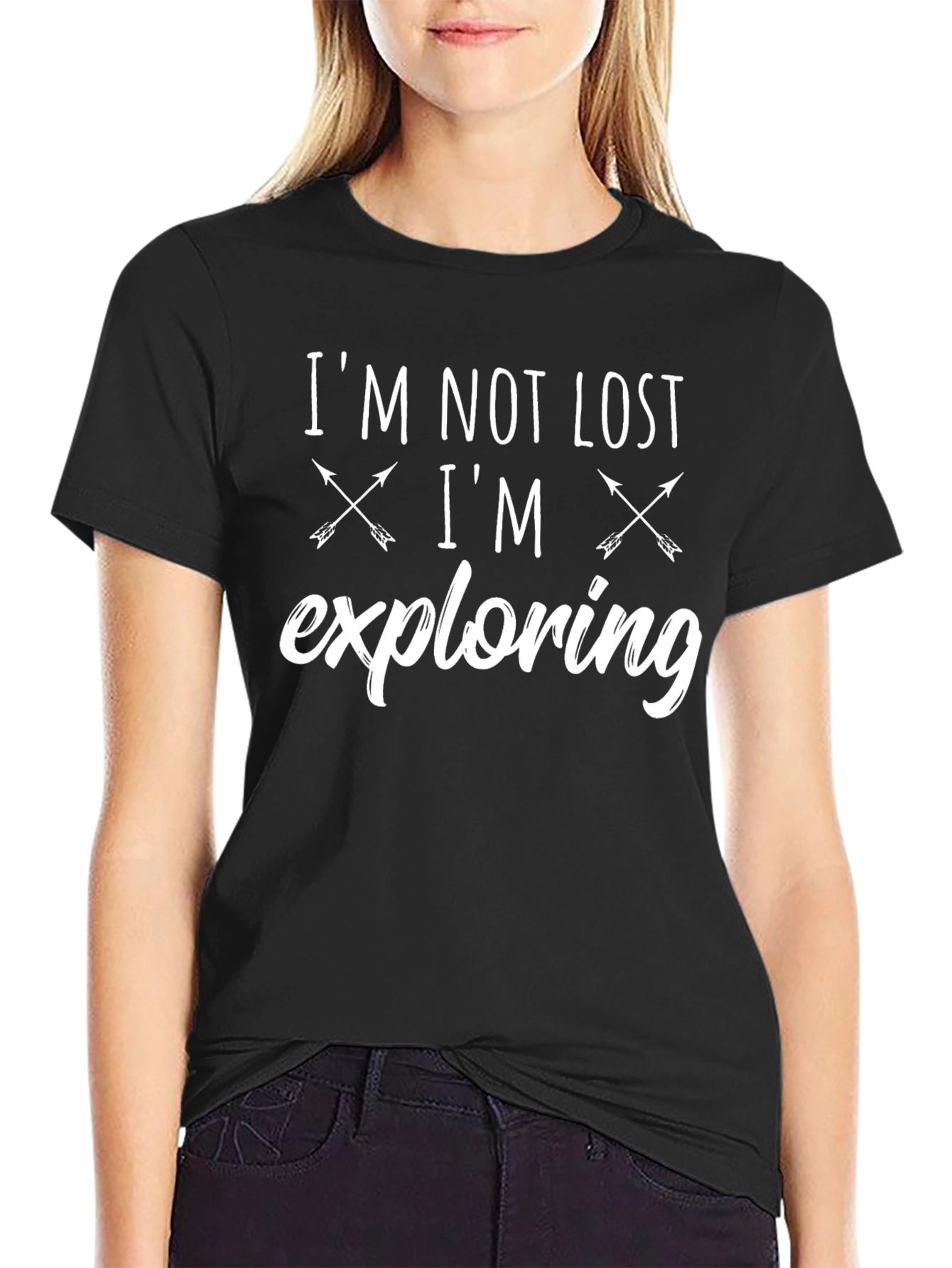 Im Not Lost Im Exploring Black T-Shirt