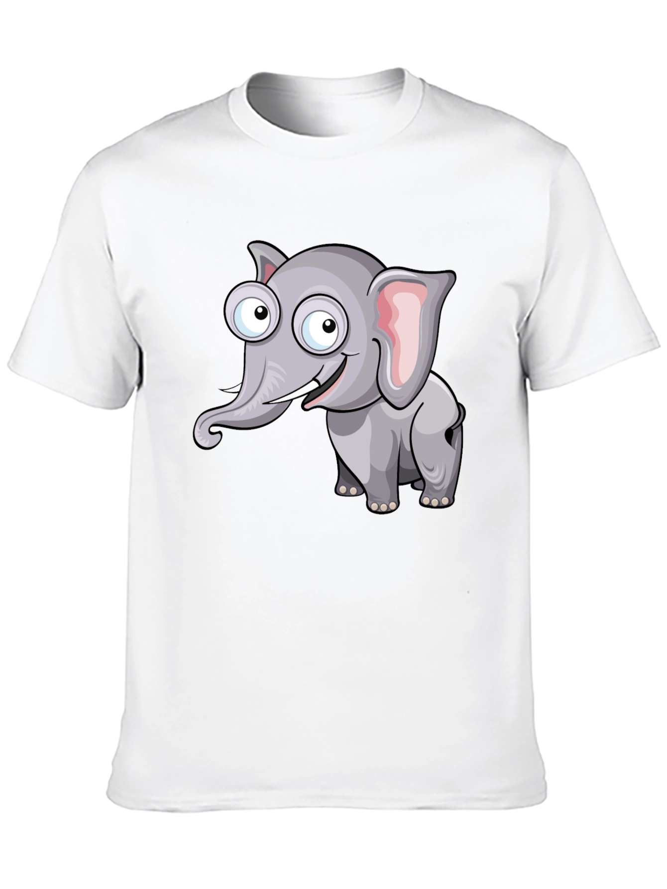 Cartoon Elephant Graphic Black T-Shirt