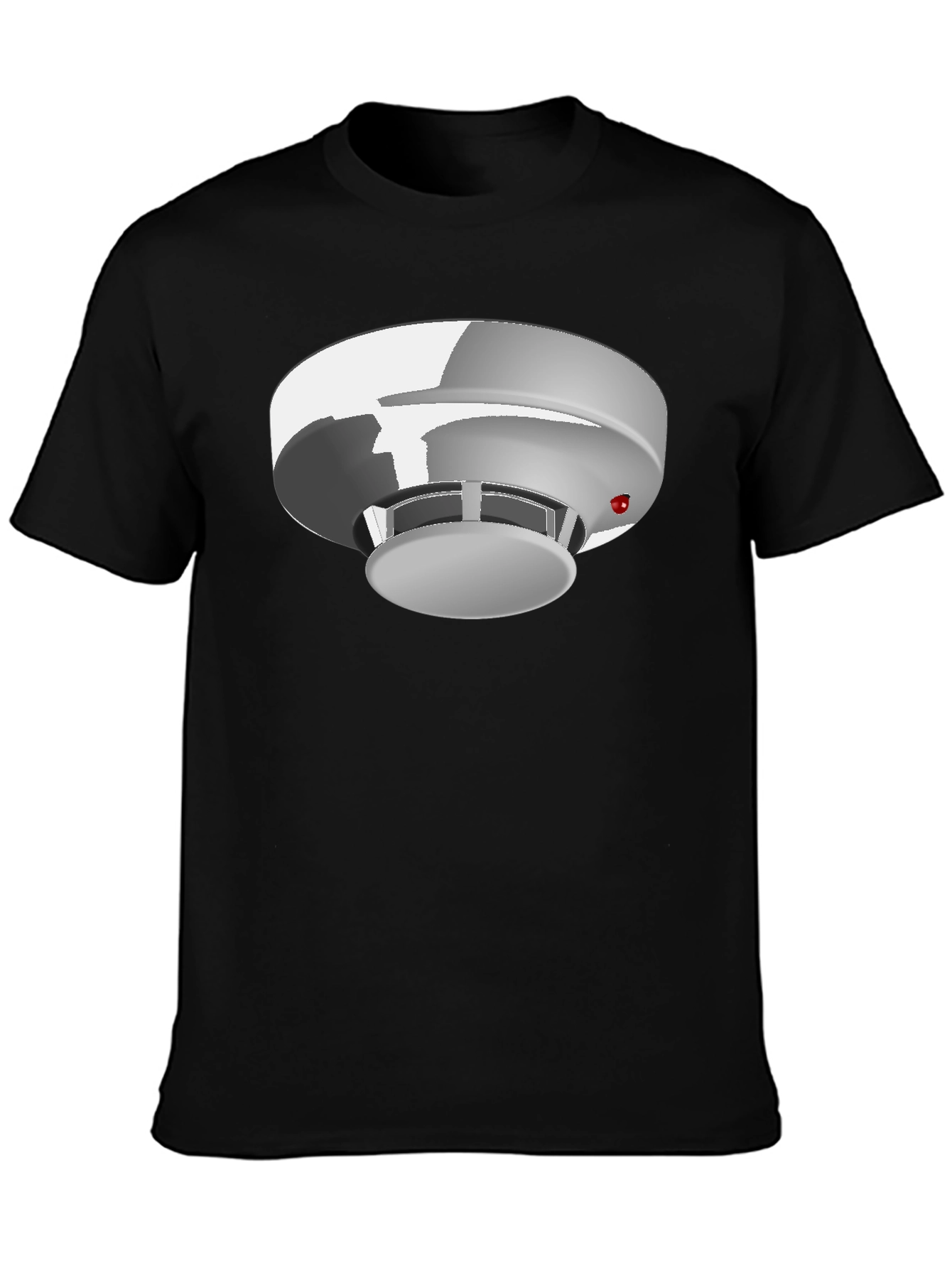Smoke Detector Graphic Tee - Black Cotton Blend