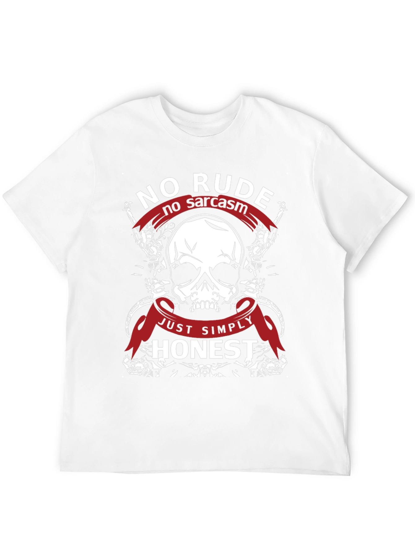 No Rude No Sarcasm Honest Skull Graphic T-Shirt