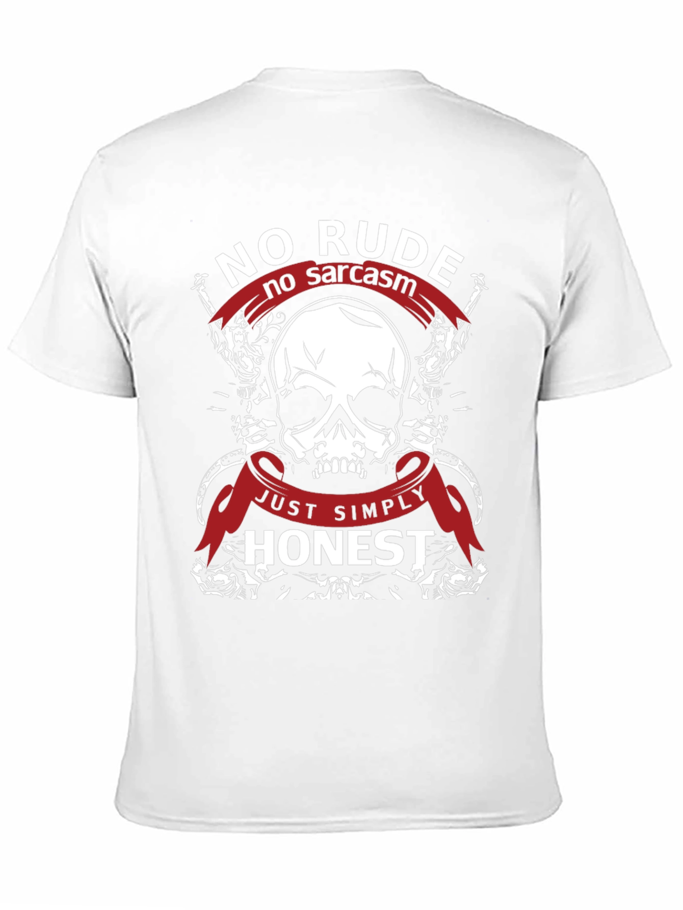 No Rude No Sarcasm Honest Skull Graphic T-Shirt