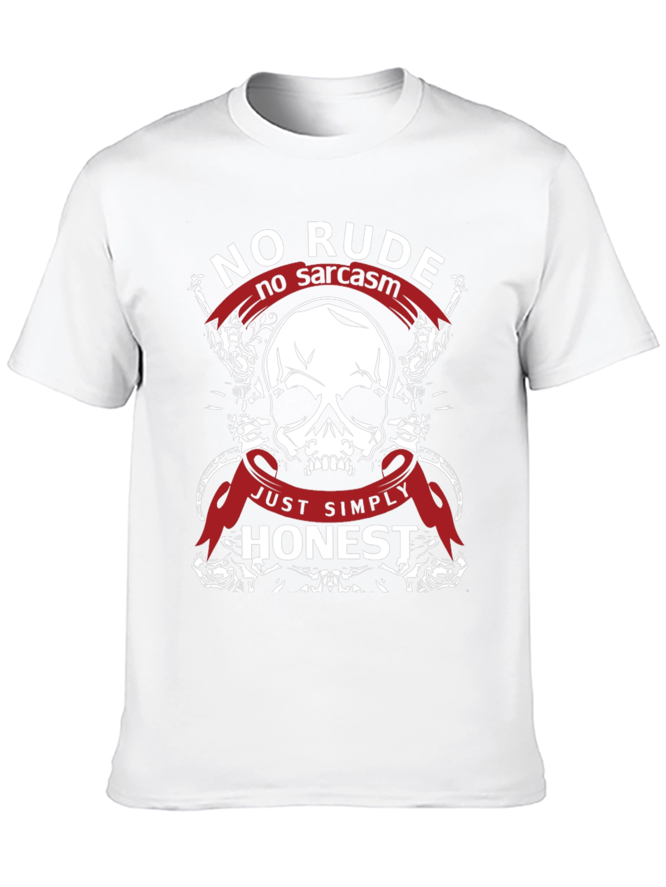 No Rude No Sarcasm Honest Skull Graphic T-Shirt